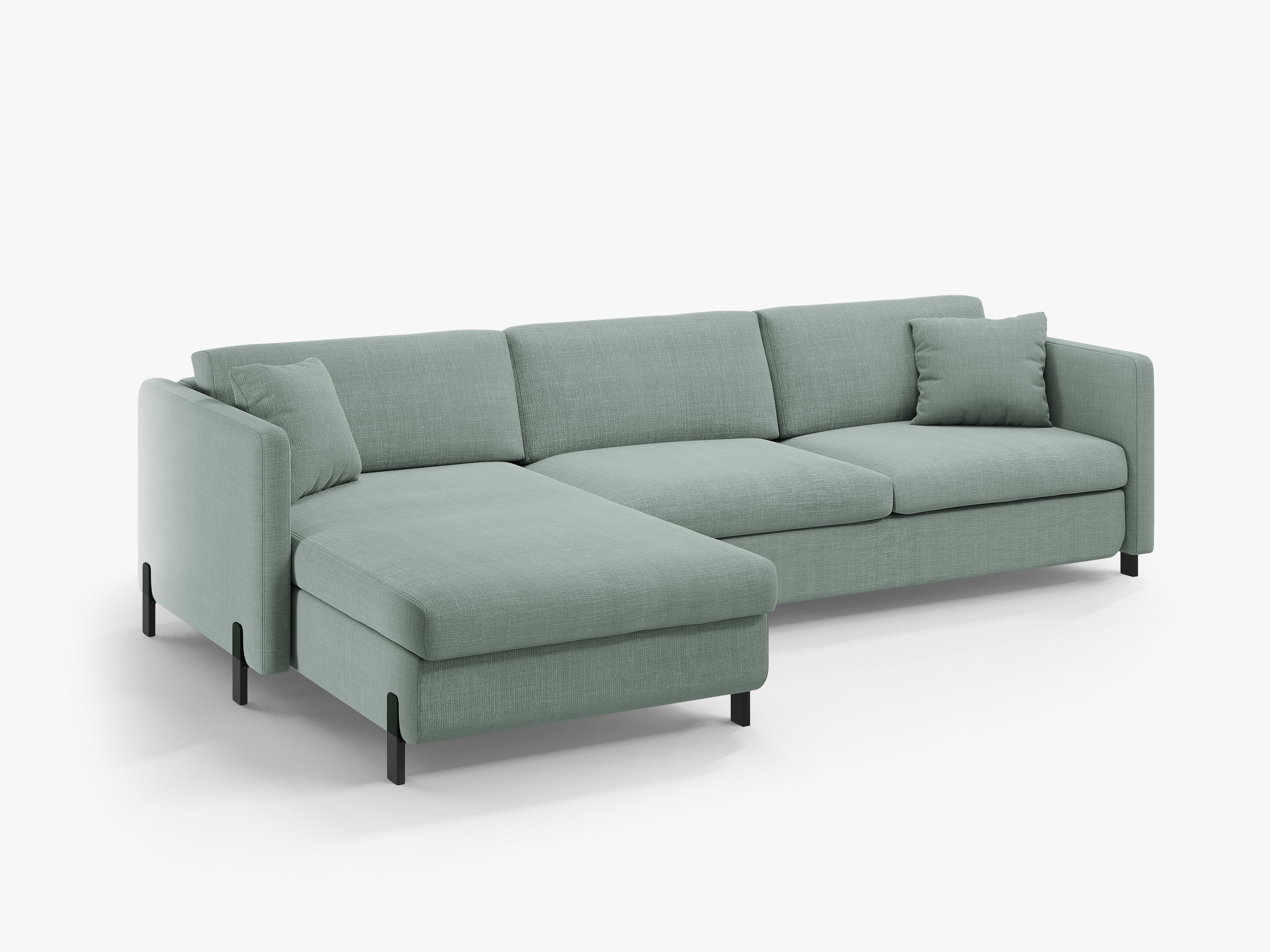 Left Corner Sofa with Bed Function and Box, "Gloria", 5 Seats, Mint, 280x170x80
Made in Europe