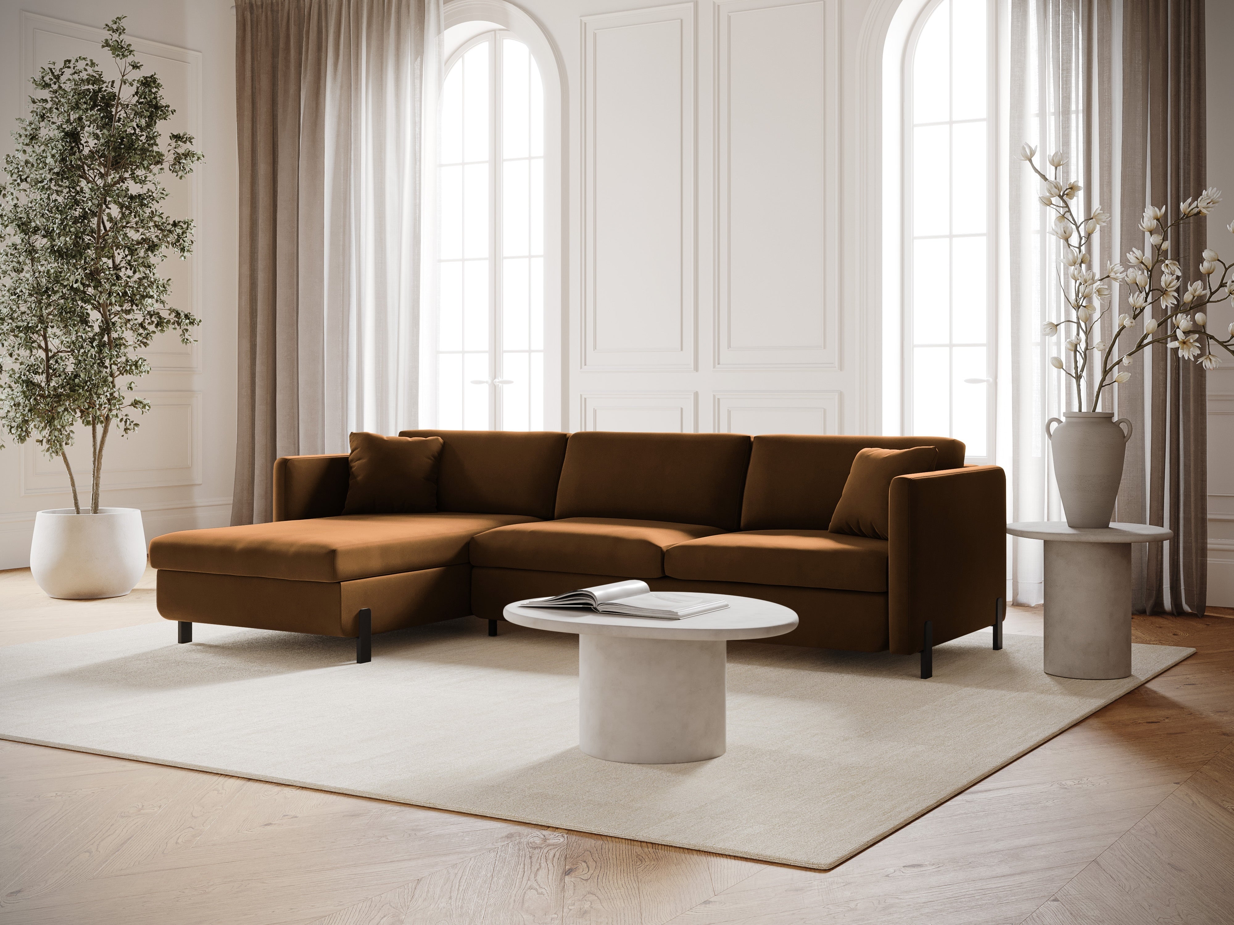 Velvet Linksecke Sofa mit Bettfunktion, "Gloria", 5 Sitze, braun, 280x170x80
In Europa gemacht
