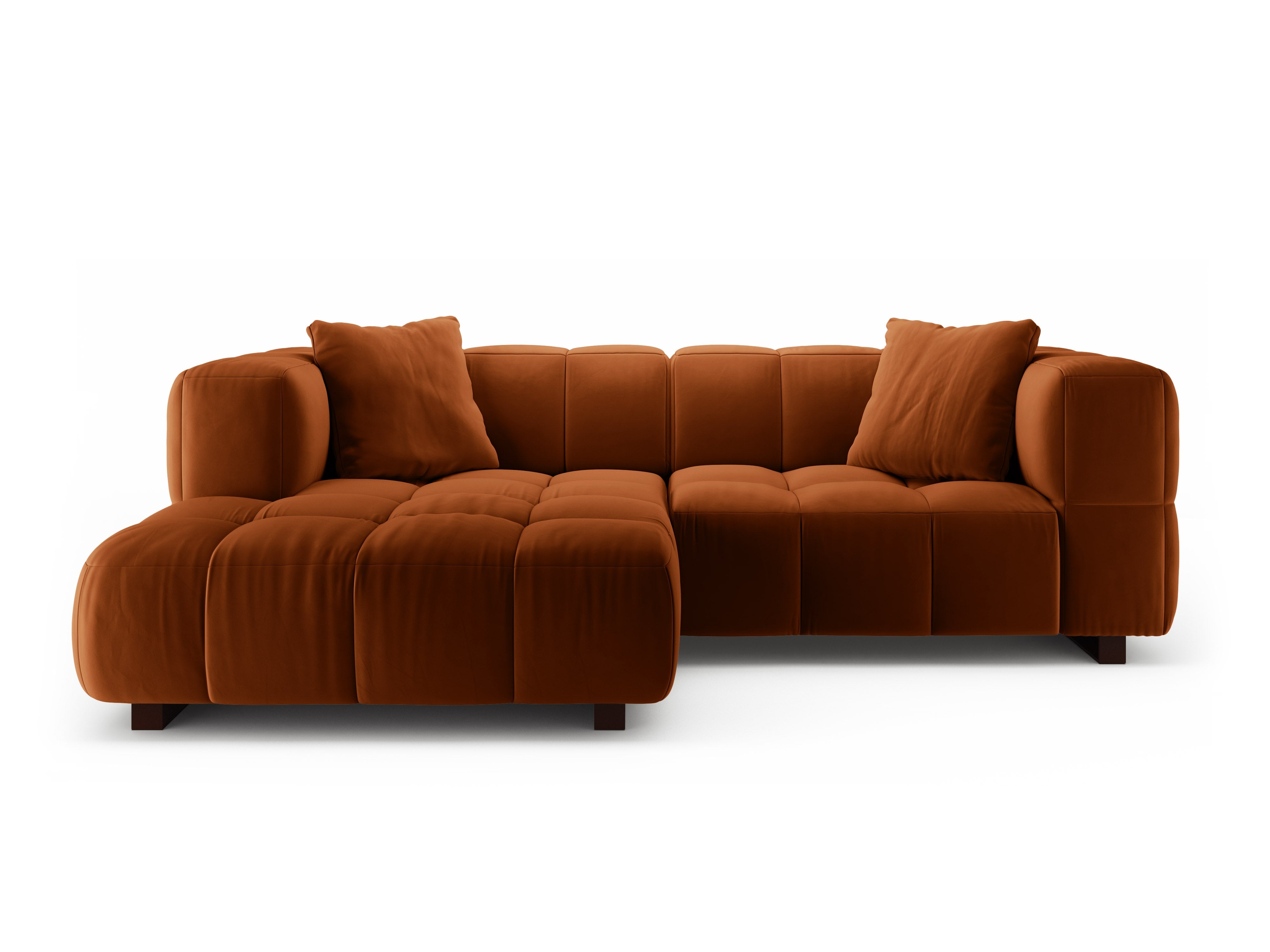 Velvet Left-Arm Sofa Bed PUMA Terracotta