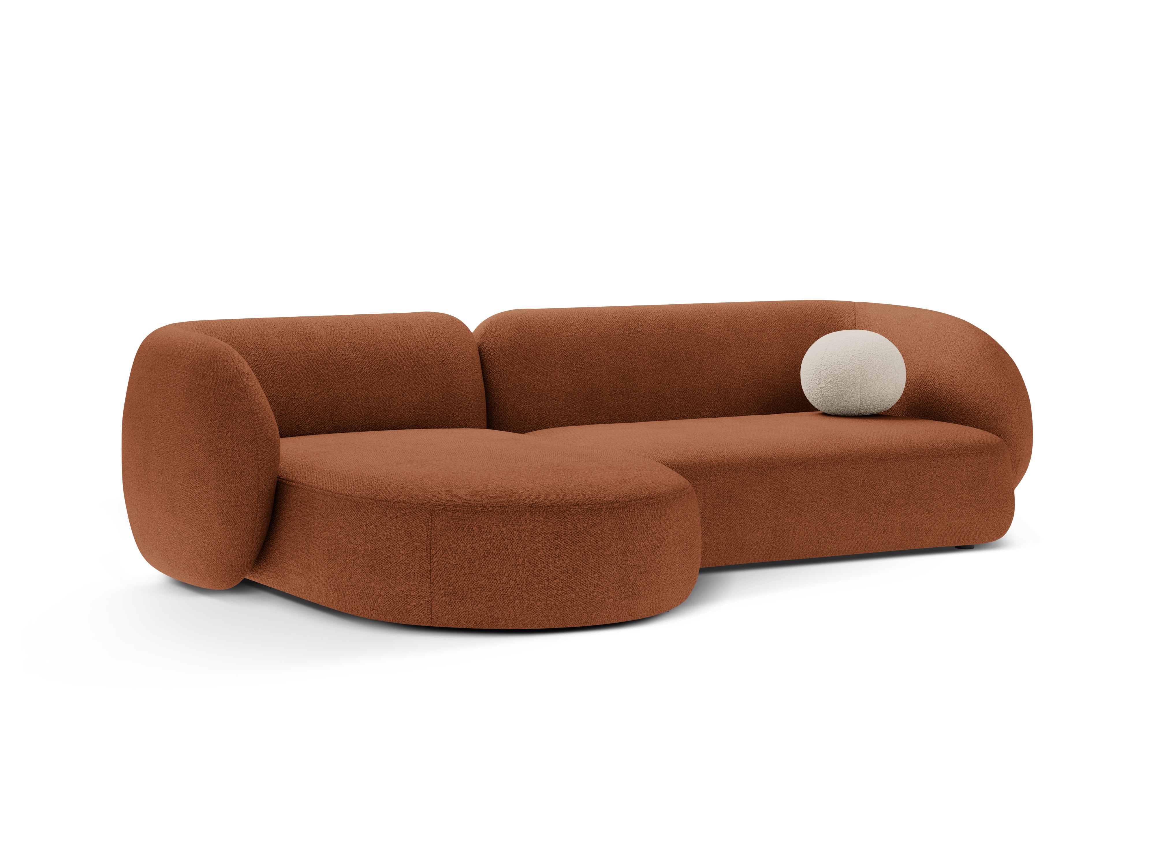 Left-facing 3-seater Corner Sofa KATE terracotta boucle
