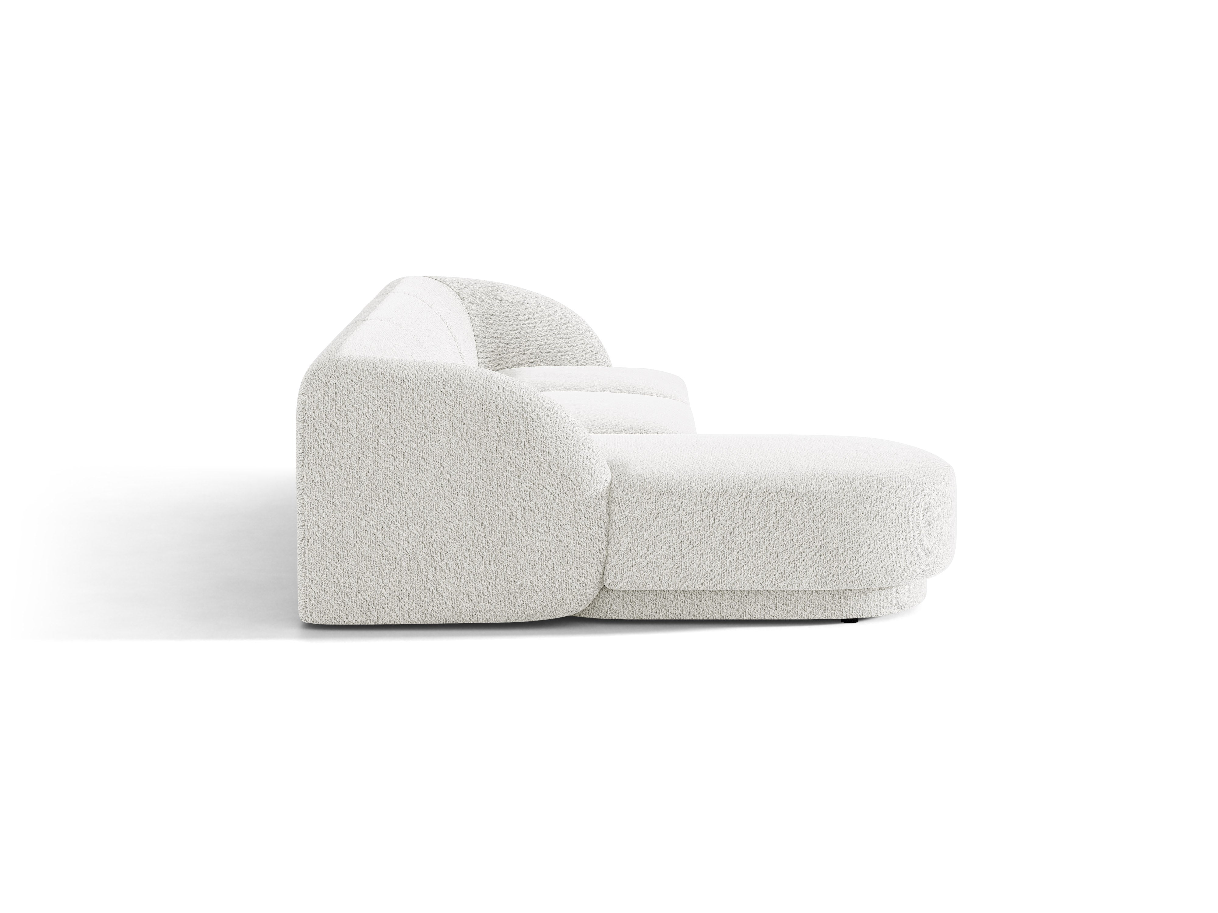 Narożnik 4-osobowy lewostronny MILEY biały boucle – sofa narożna