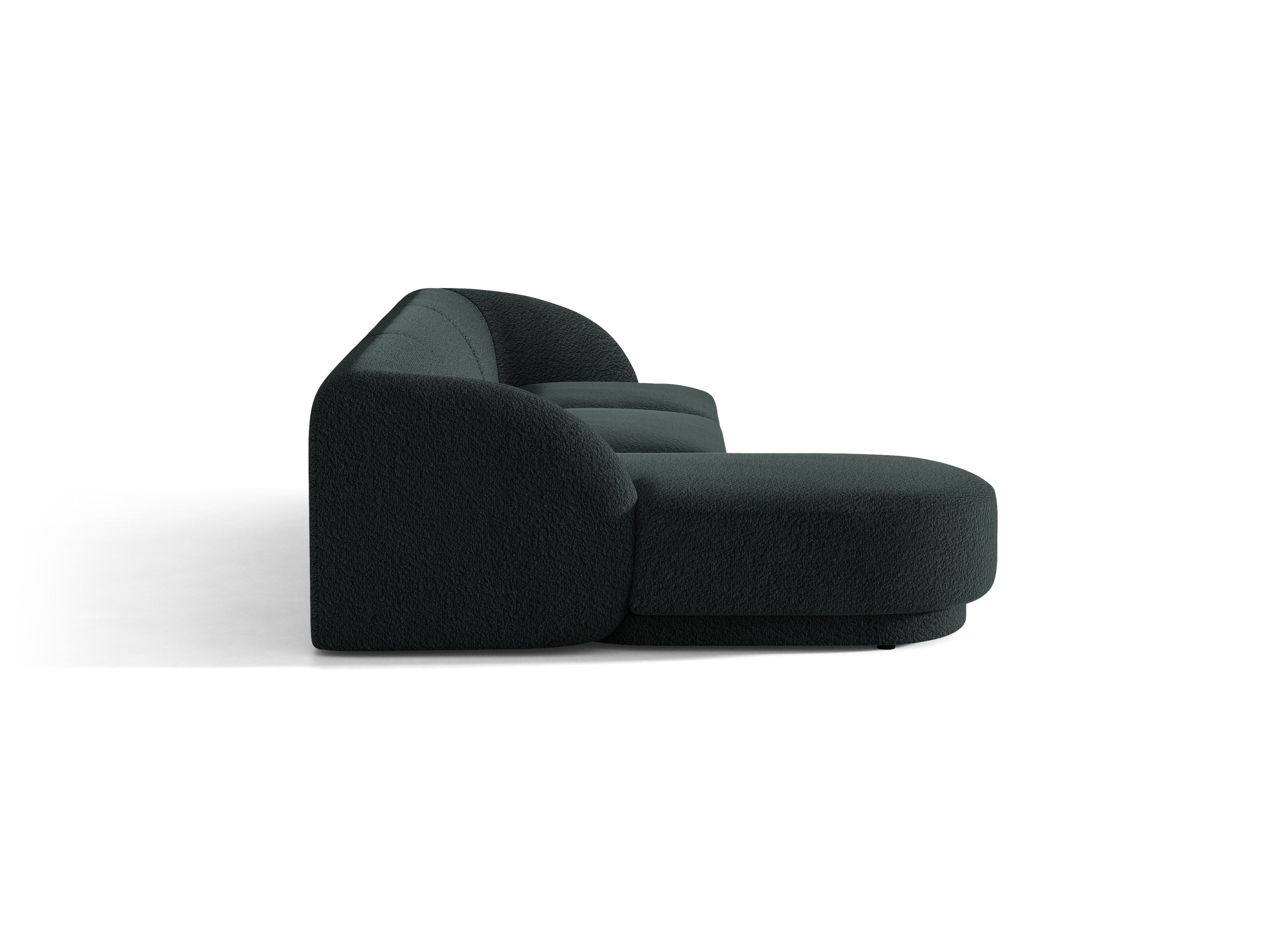 Narożnik 4-osobowy lewostronny MILEY czarny boucle – sofa narożna