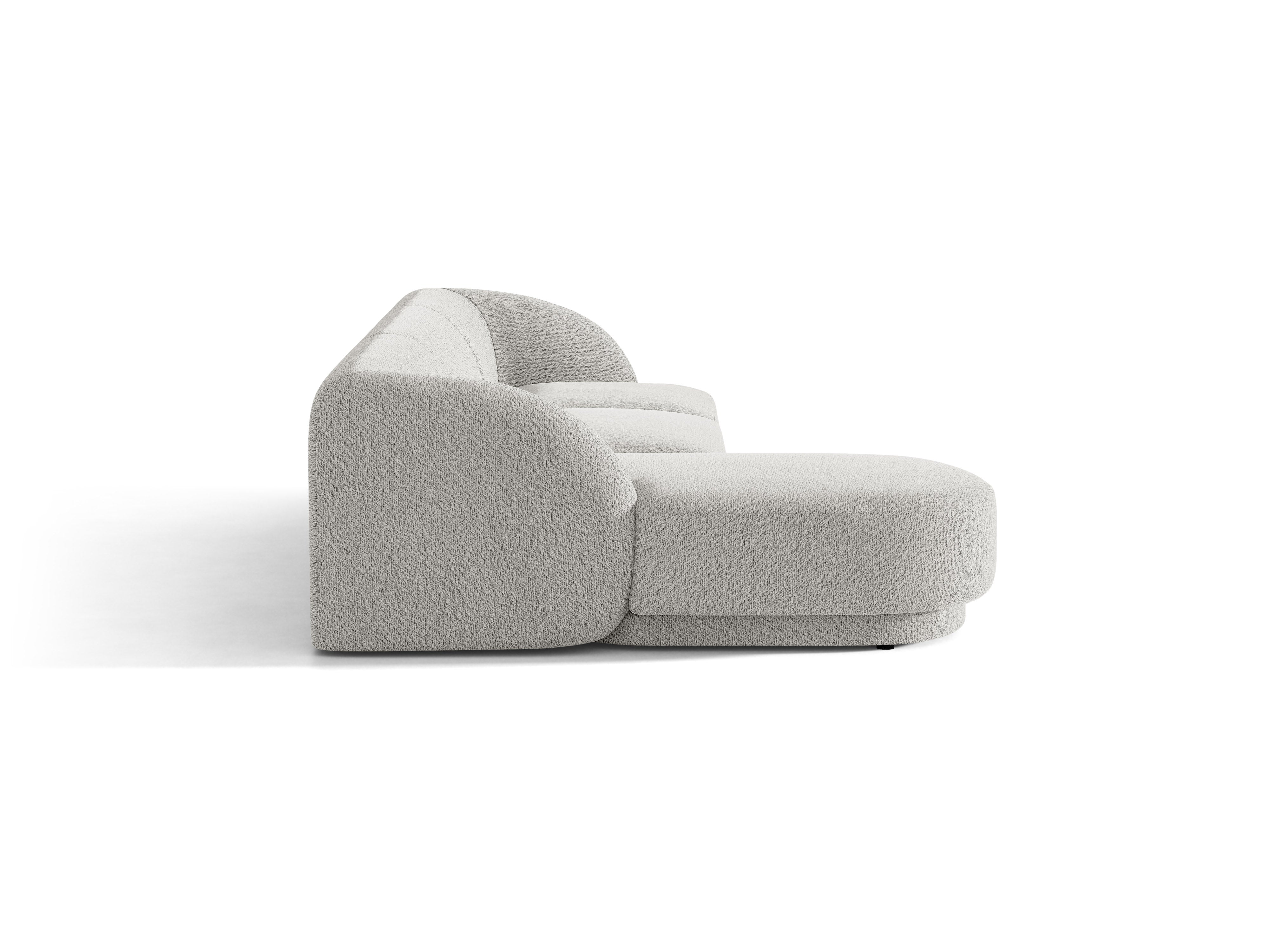 Narożnik 4-osobowy lewostronny MILEY jasnoszary boucle – sofa narożna