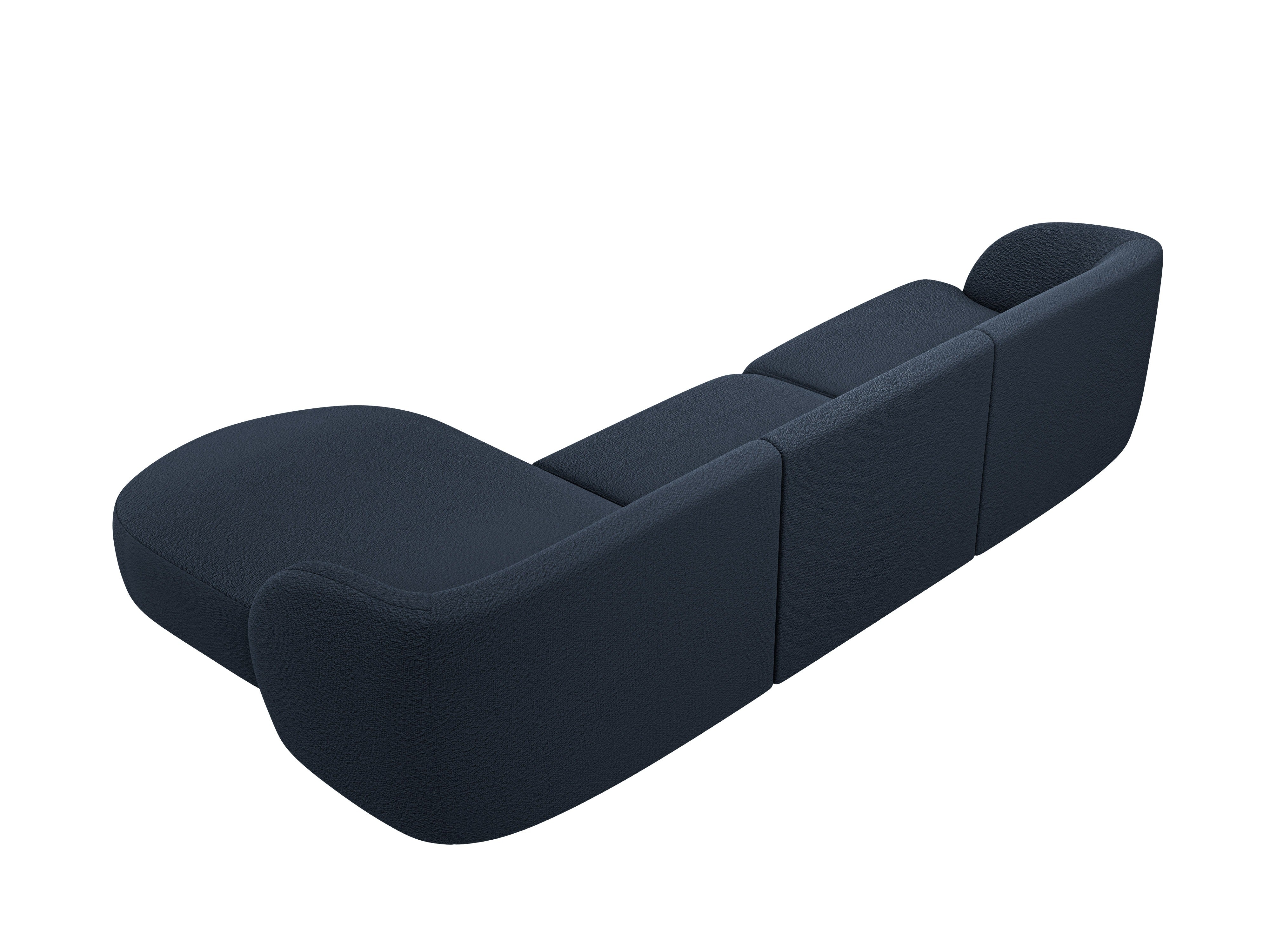 4-seater right-facing corner sofa MILEY dark blue boucle