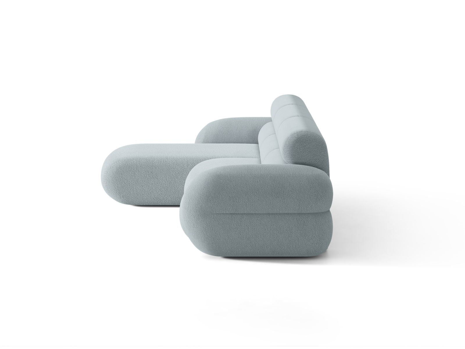 Left-facing NEO corner sofa in blue boucle