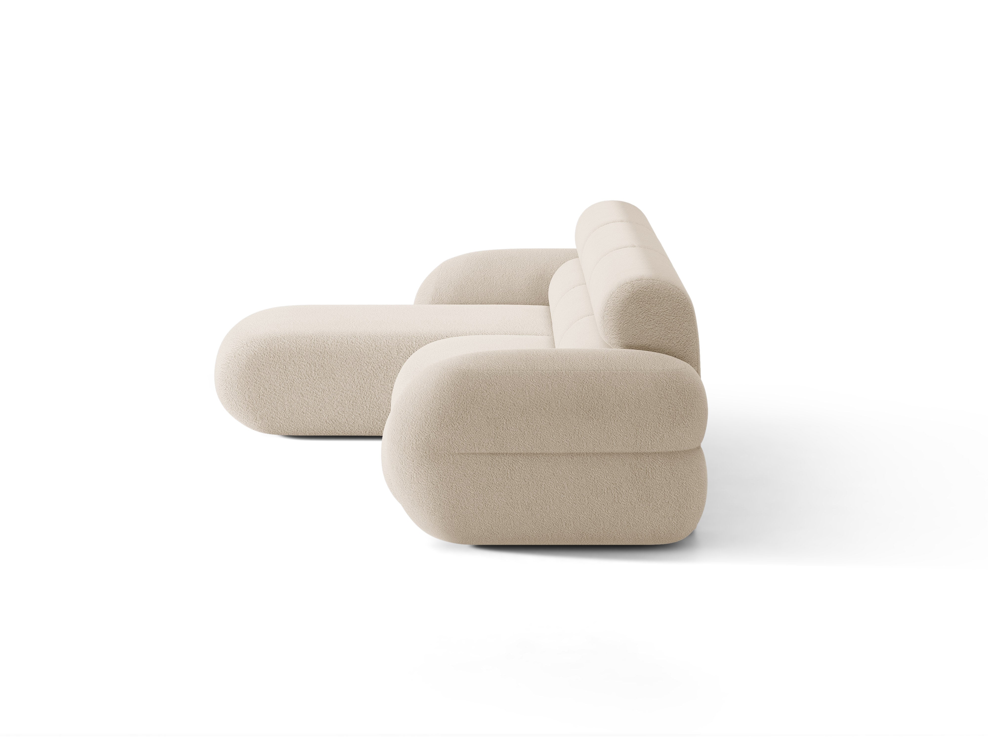 Left-facing NEO corner sofa in beige boucle