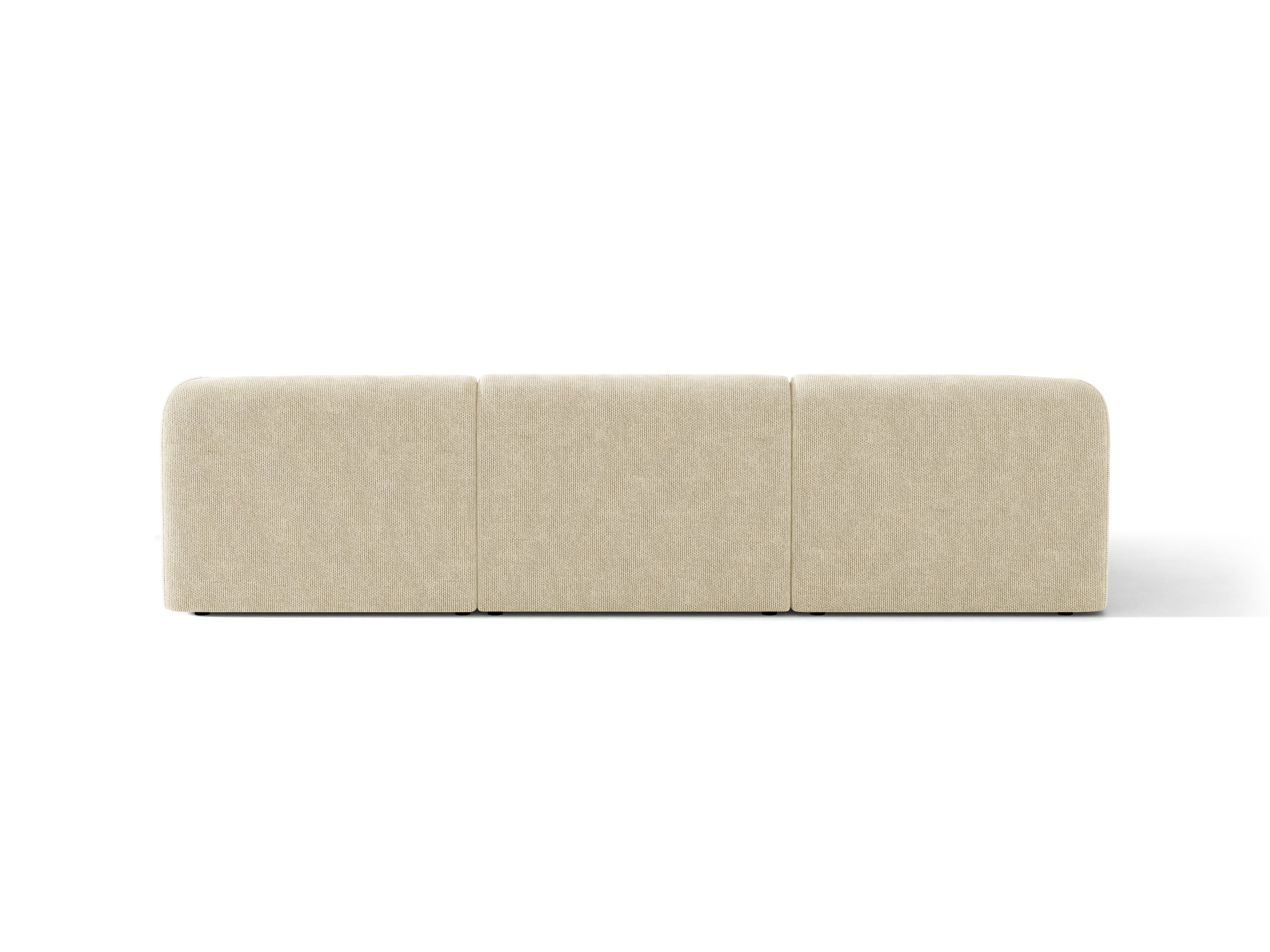 4-seater left-facing corner sofa MILEY light beige silky chenille