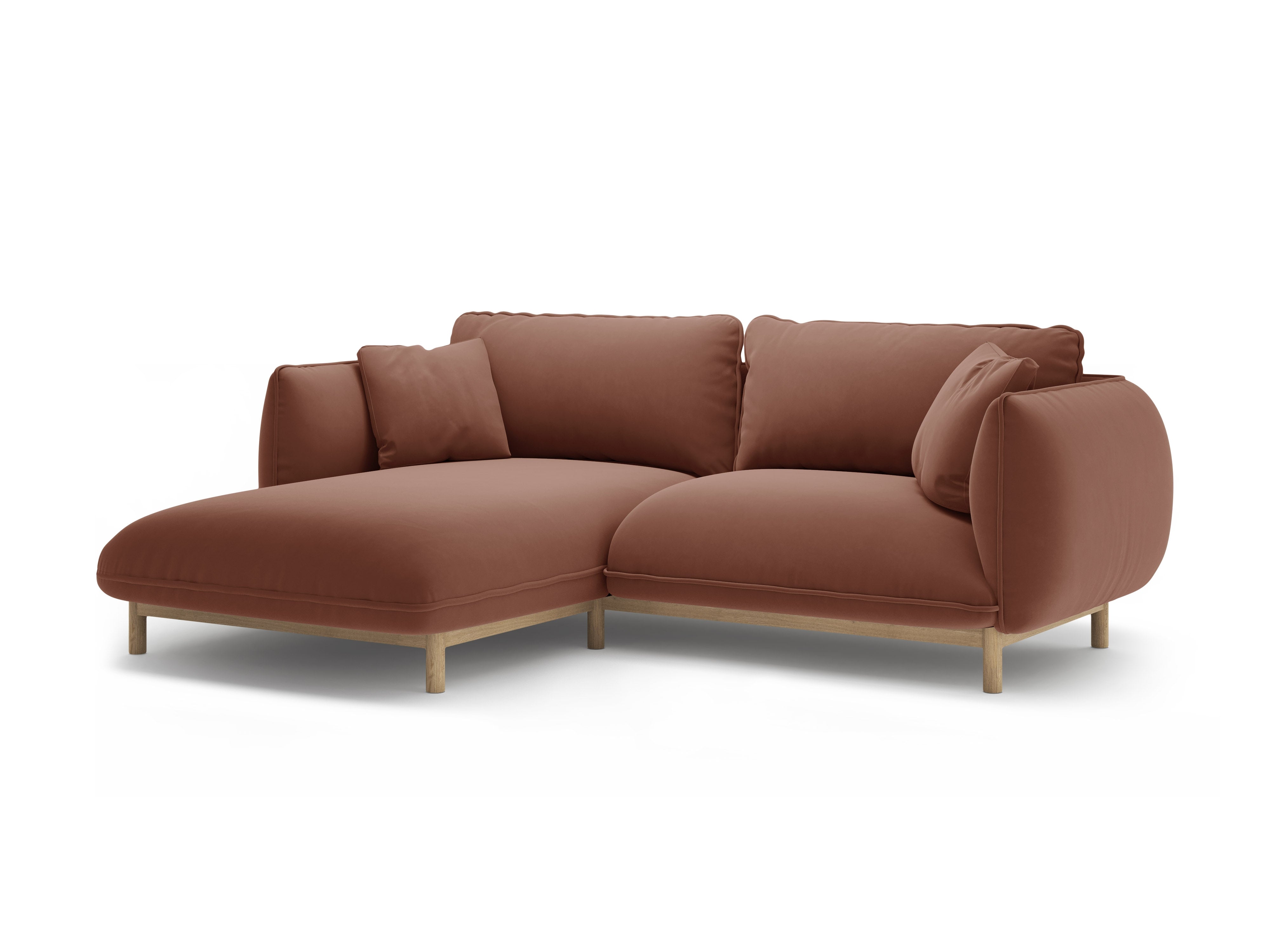 Samt-Ecksofa links ADA cuoio