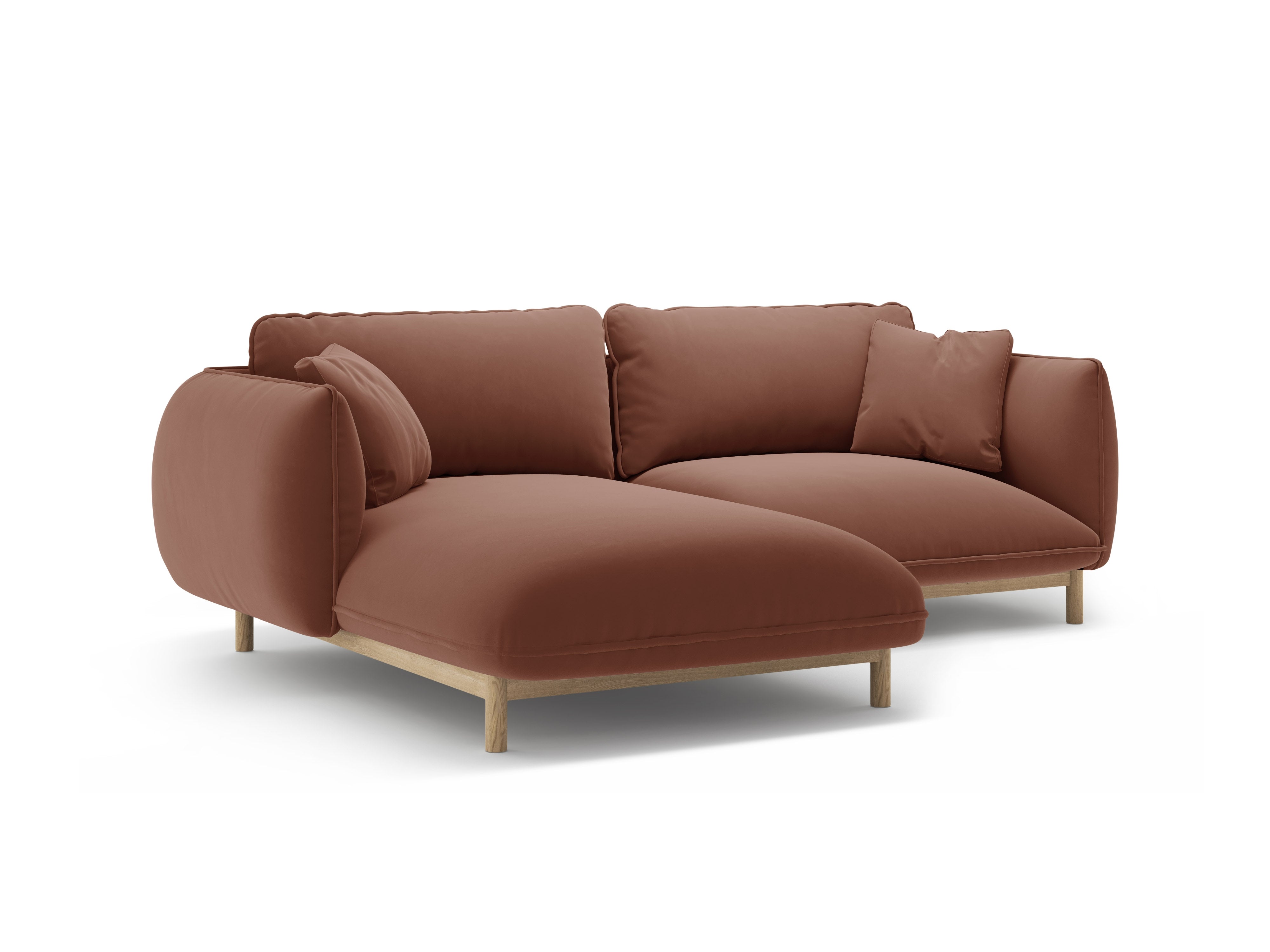 Samt-Ecksofa links ADA cuoio
