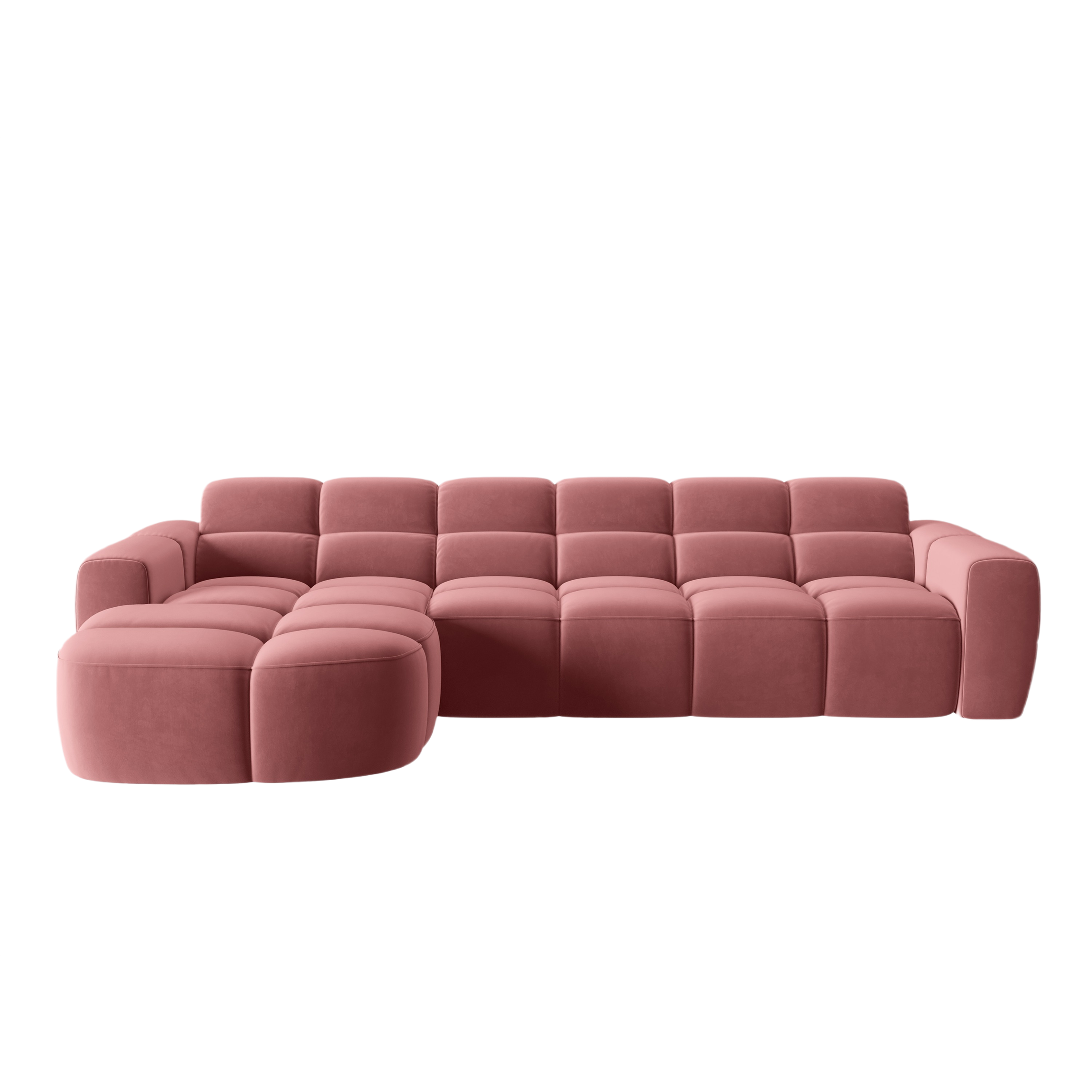 Velvet corner sofa left-sided LISA pink [Monika] [Julia spr]