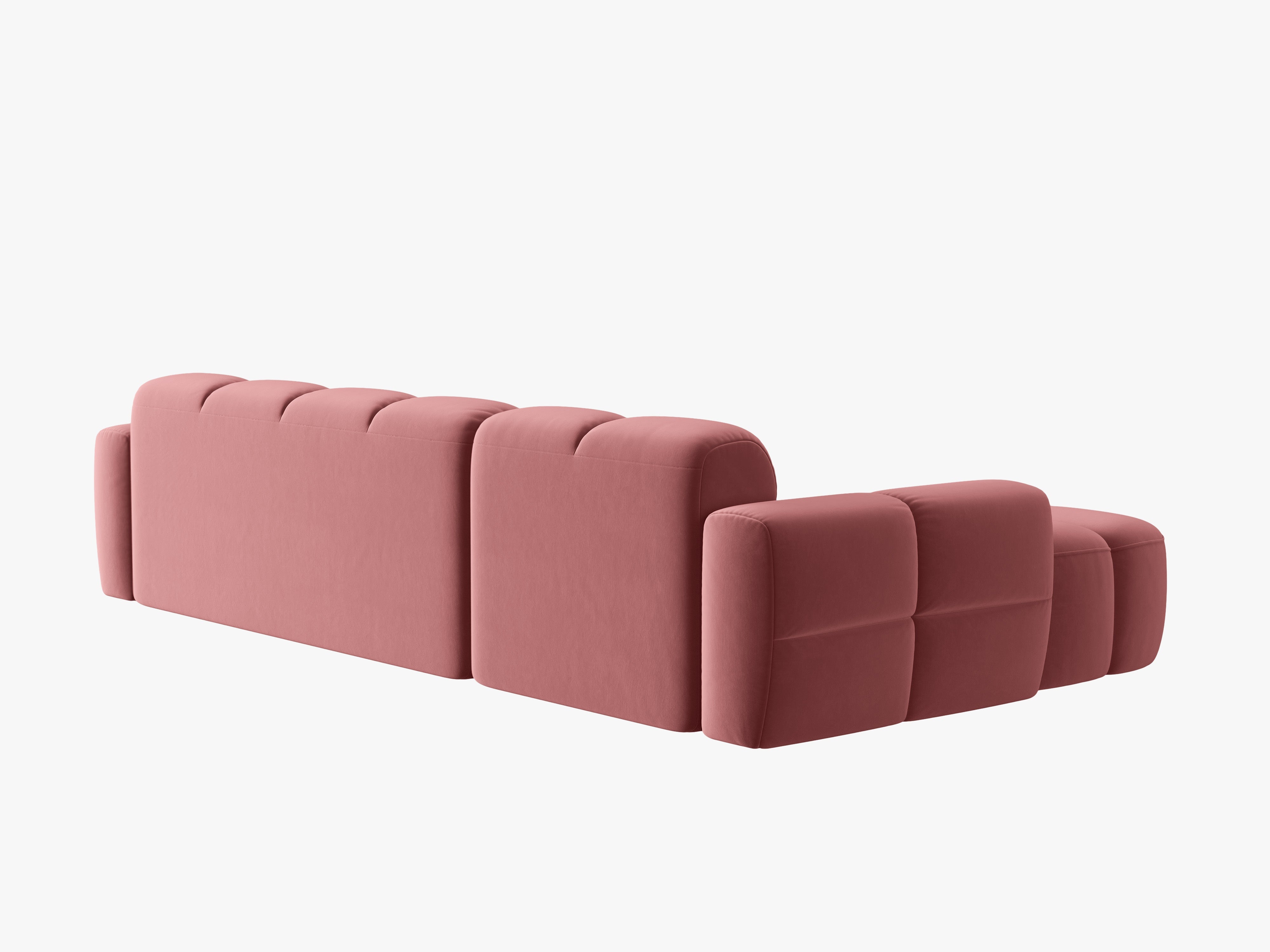 Velvet corner sofa left-sided LISA pink [Monika] [Julia spr]
