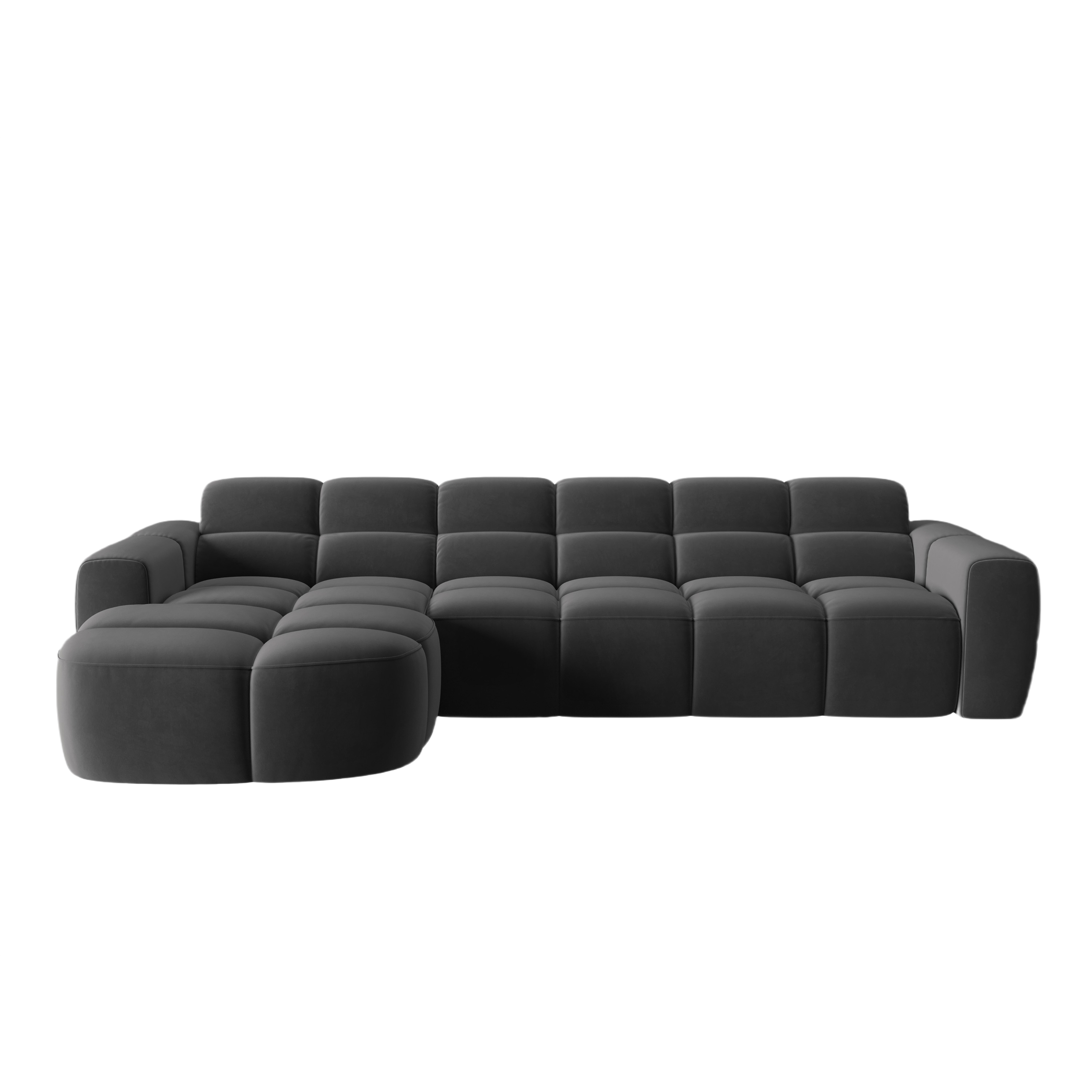 Samt-Ecksofa links LISA dunkelgrau [Monika] [Julia spr]