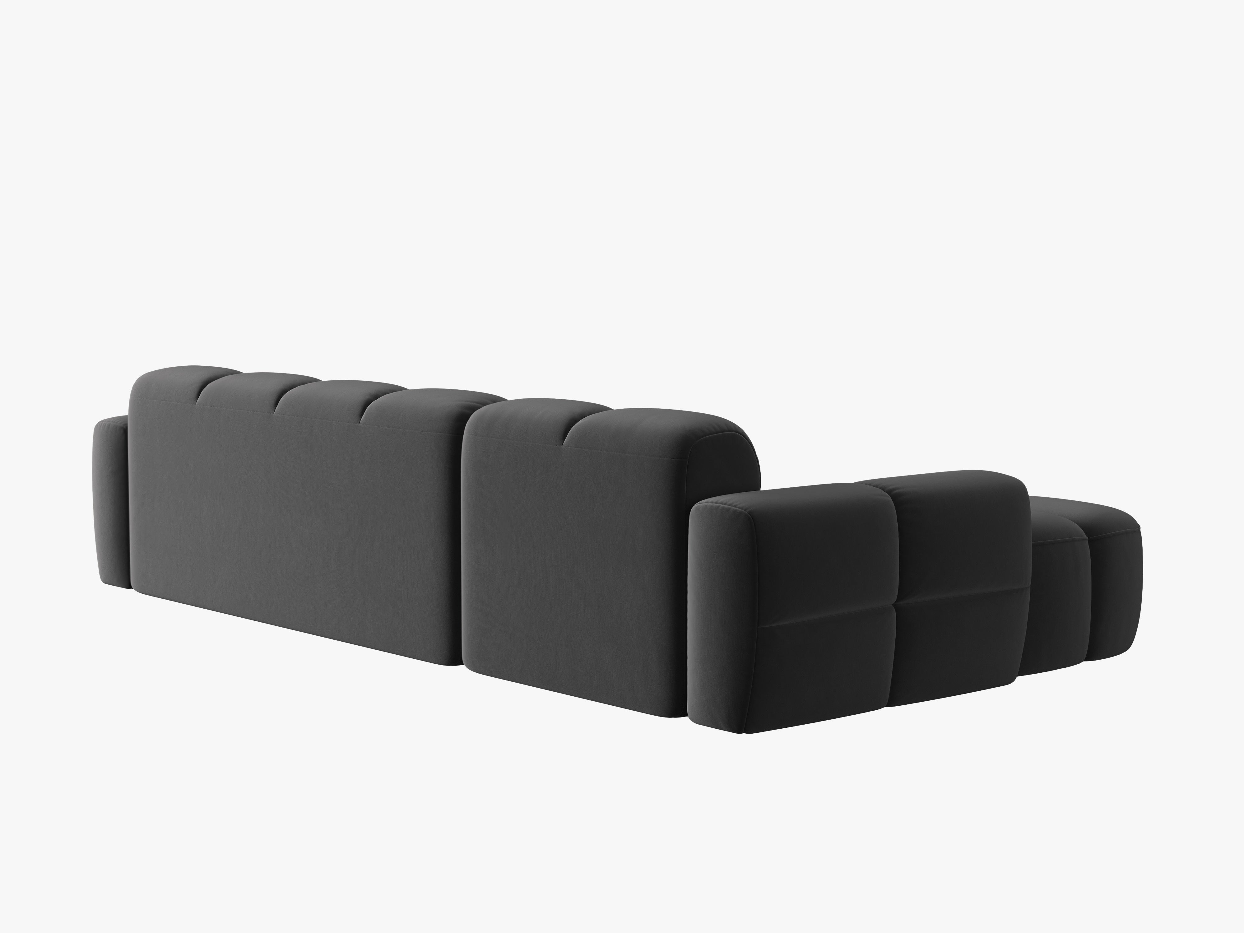 Samt-Ecksofa links LISA dunkelgrau [Monika] [Julia spr]