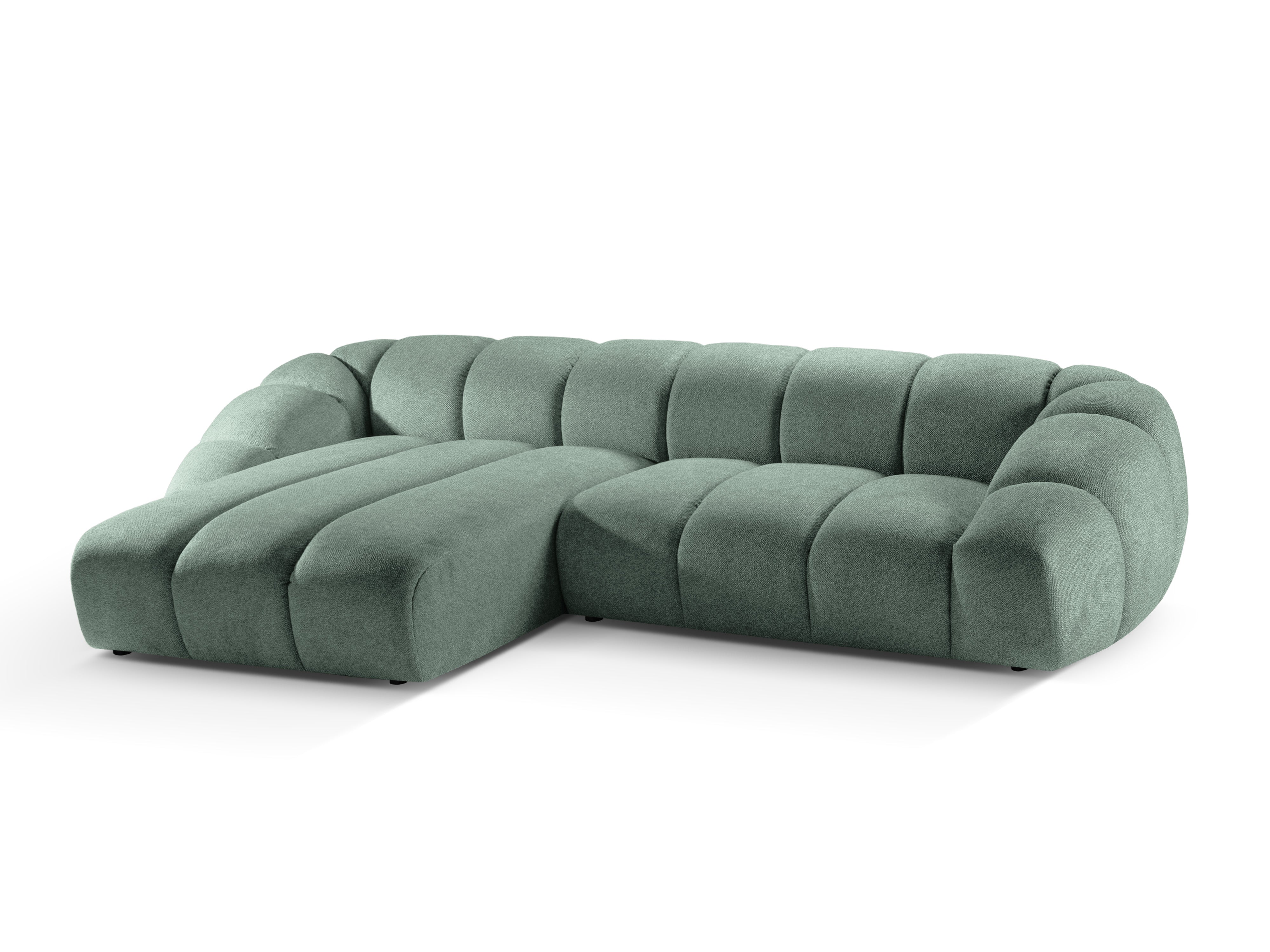 4-seater left-facing corner sofa DIANA mint chenille