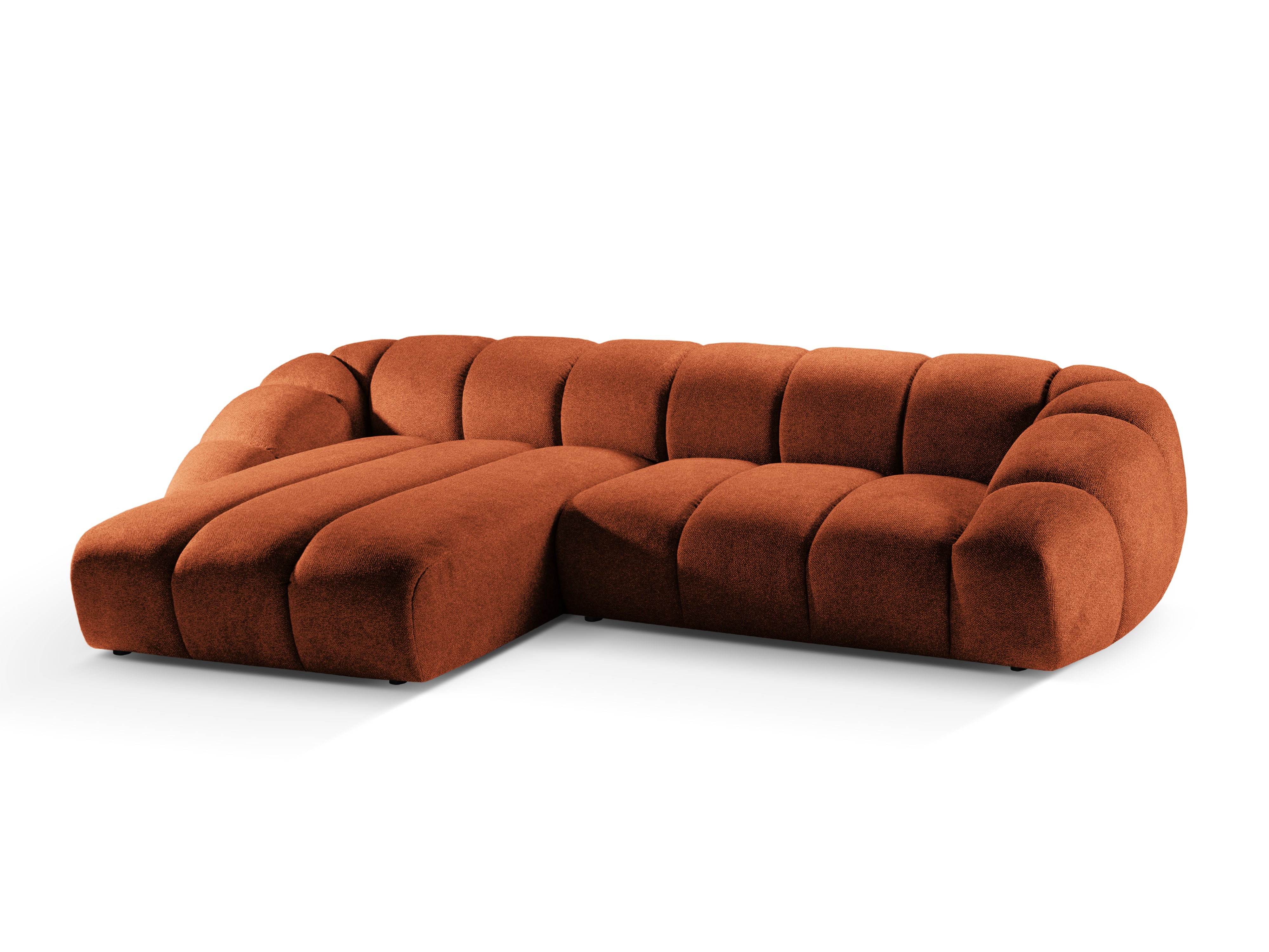 Velvet Left Corner Sofa, "Diana", 4 Seats, Terracotta, 334x182x72
Made in Europe