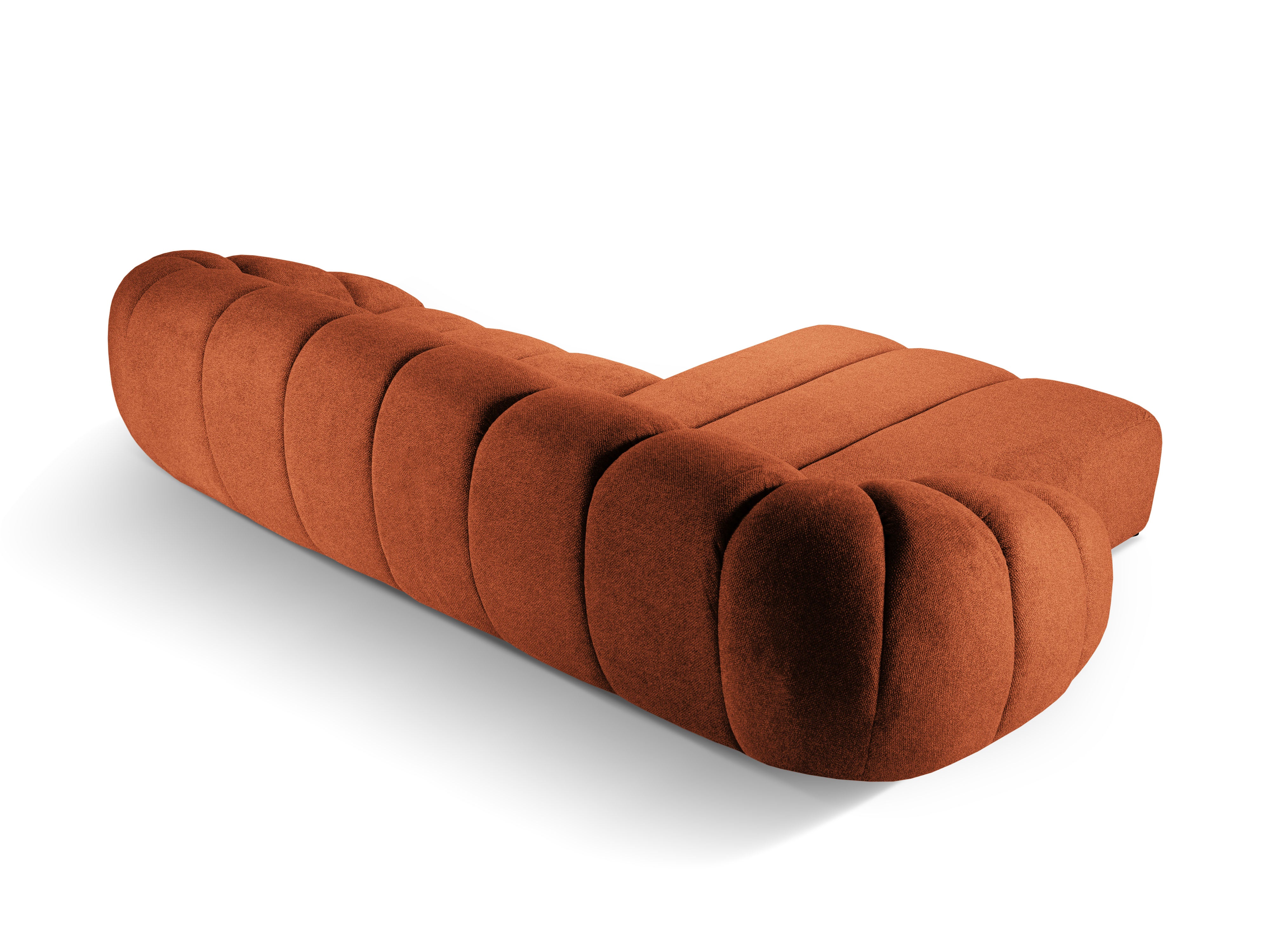 Velvet Left Corner Sofa, "Diana", 4 Seats, Terracotta, 334x182x72
Made in Europe