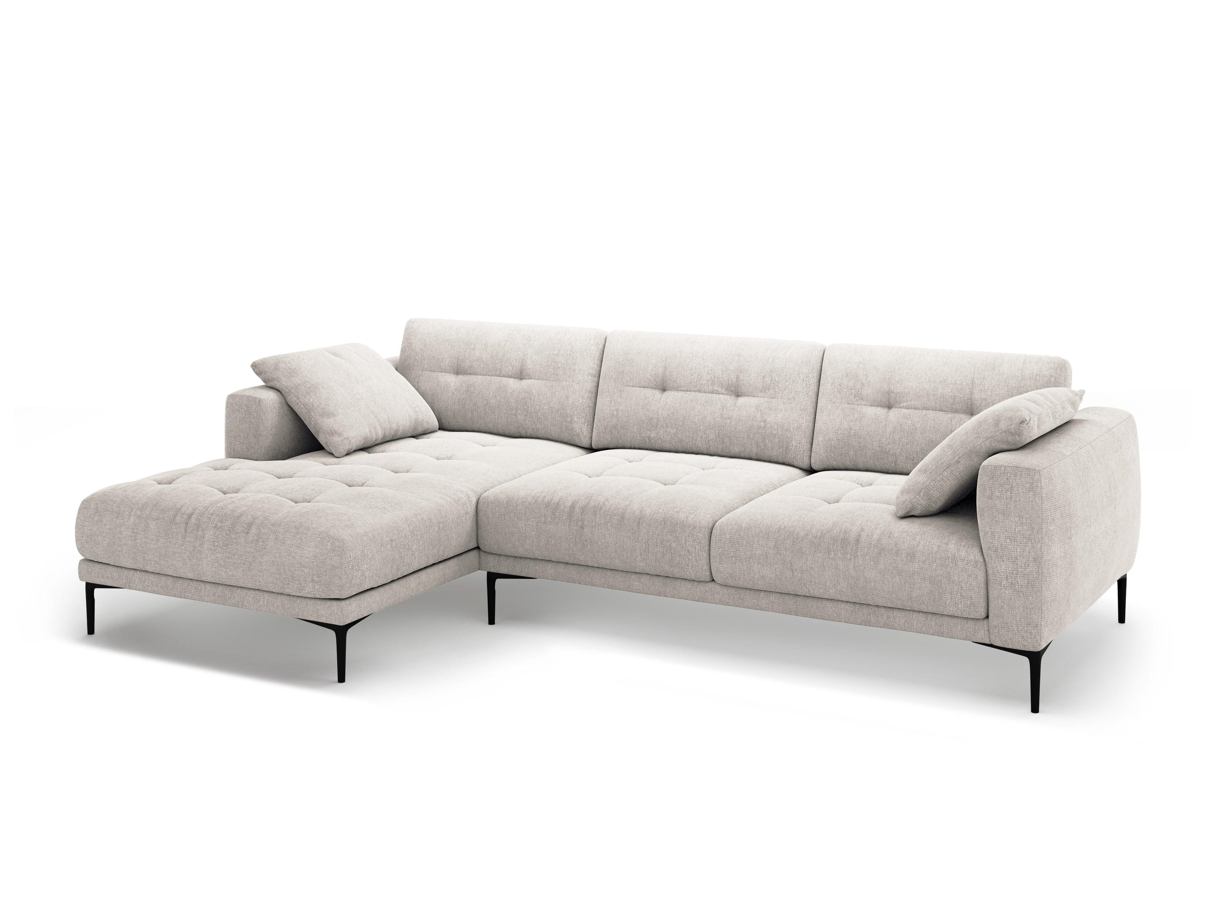 Left-sided corner sofa BEMY beige chenille