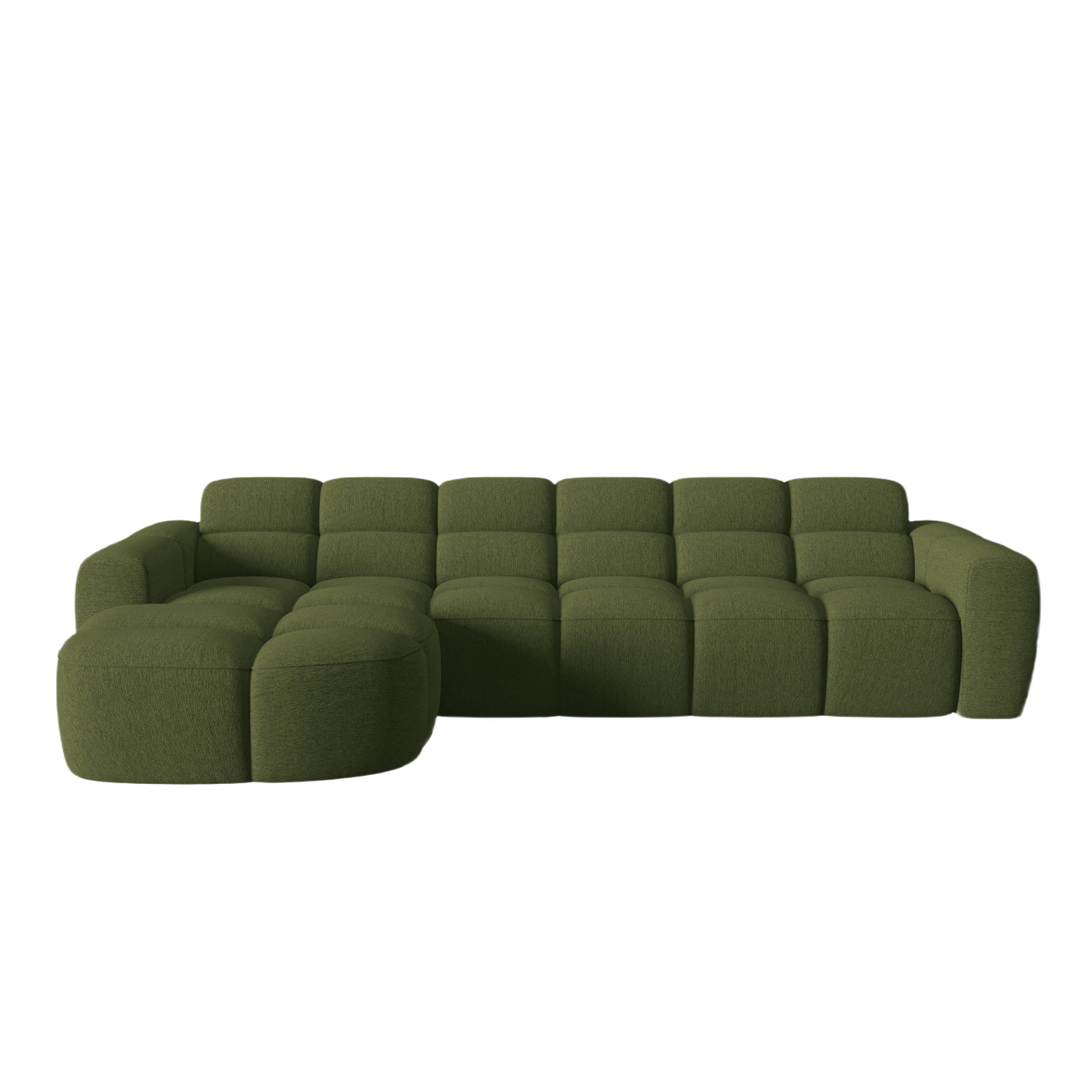 Left-sided corner sofa LISA green chenille [Monika] [Julia spr]