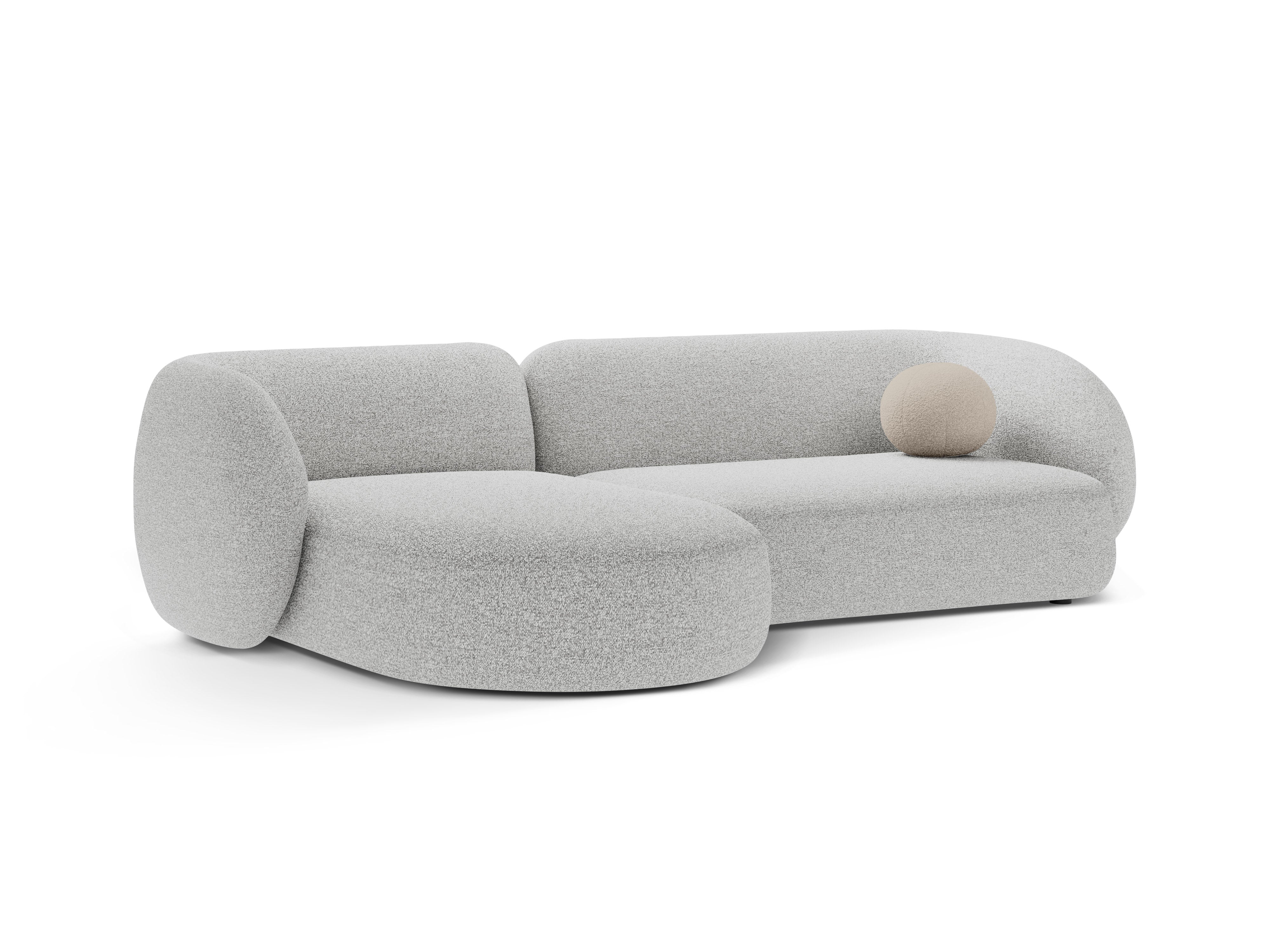Left-facing 3-seater sofa KATE light gray mélange