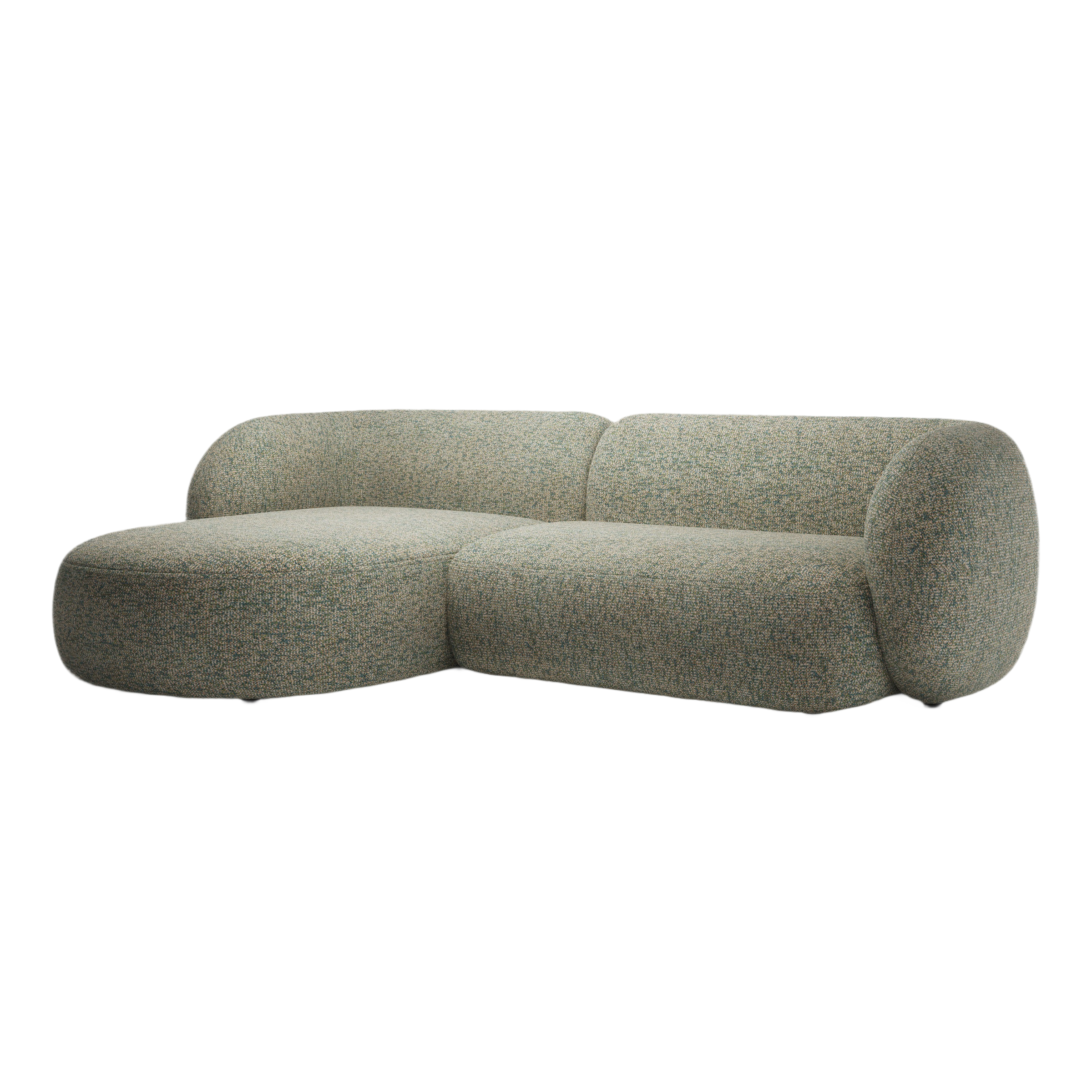 Linksseitiges 3-Sitzer-Sofa KATE hellgrüner Melange