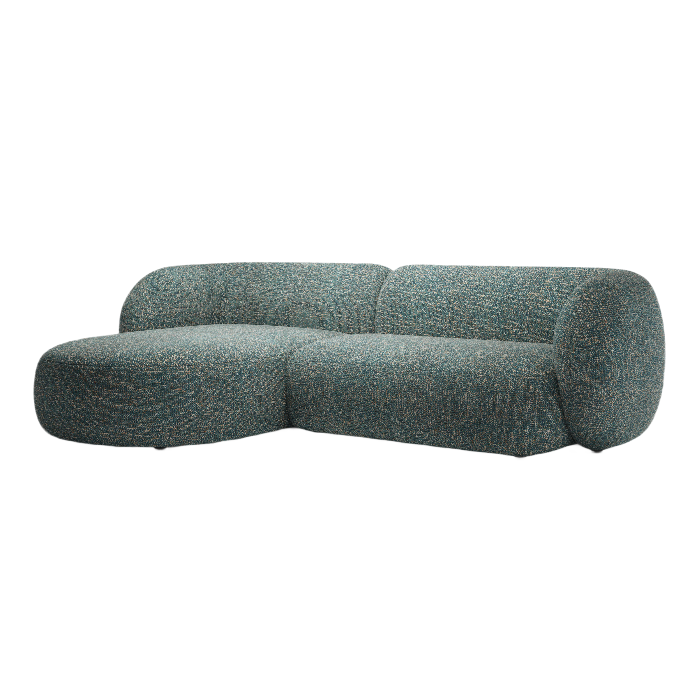 Left-sided 3-seater corner sofa KATE blue mélange