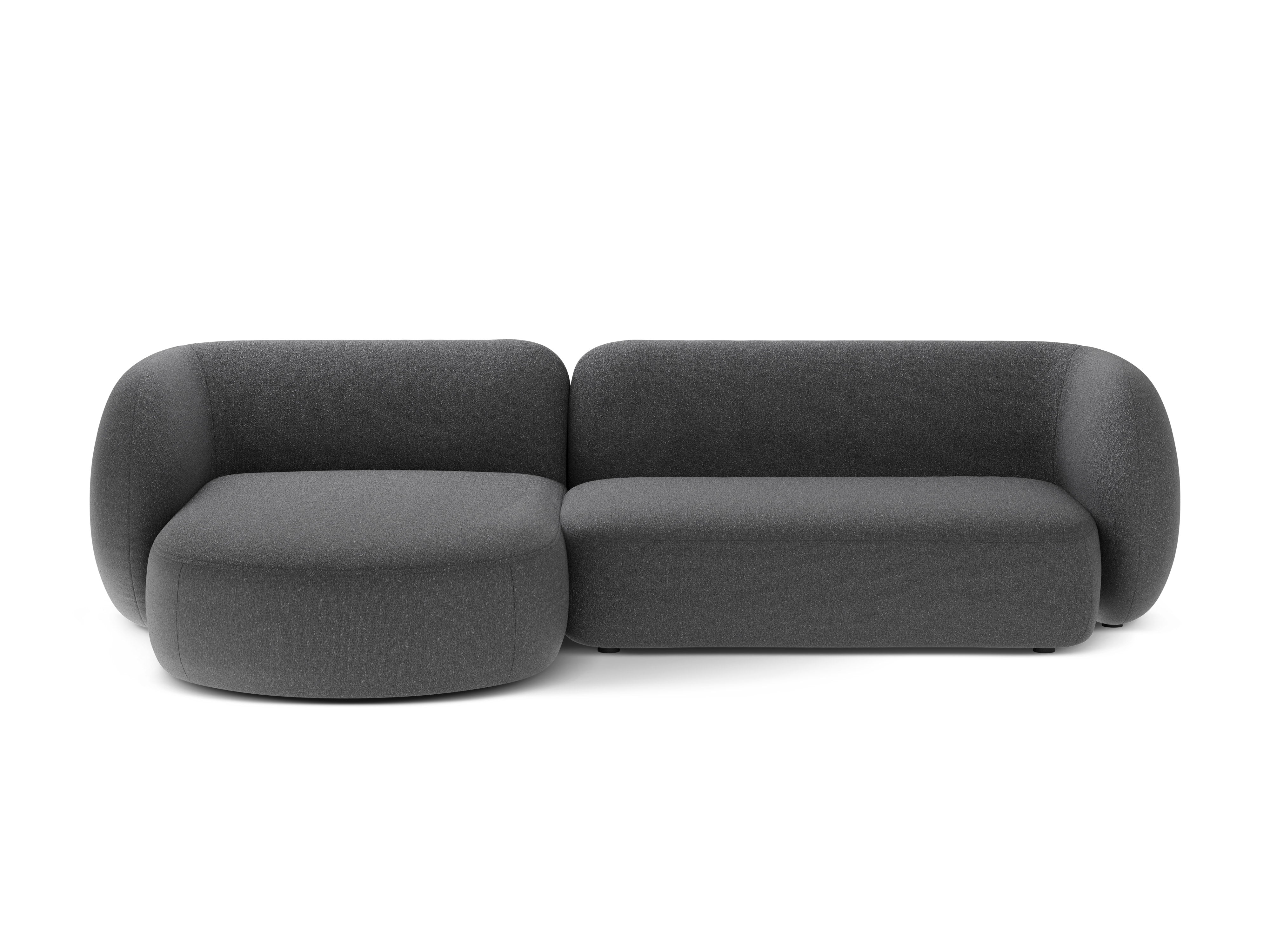 Left-facing 3-seater sofa KATE dark gray mélange