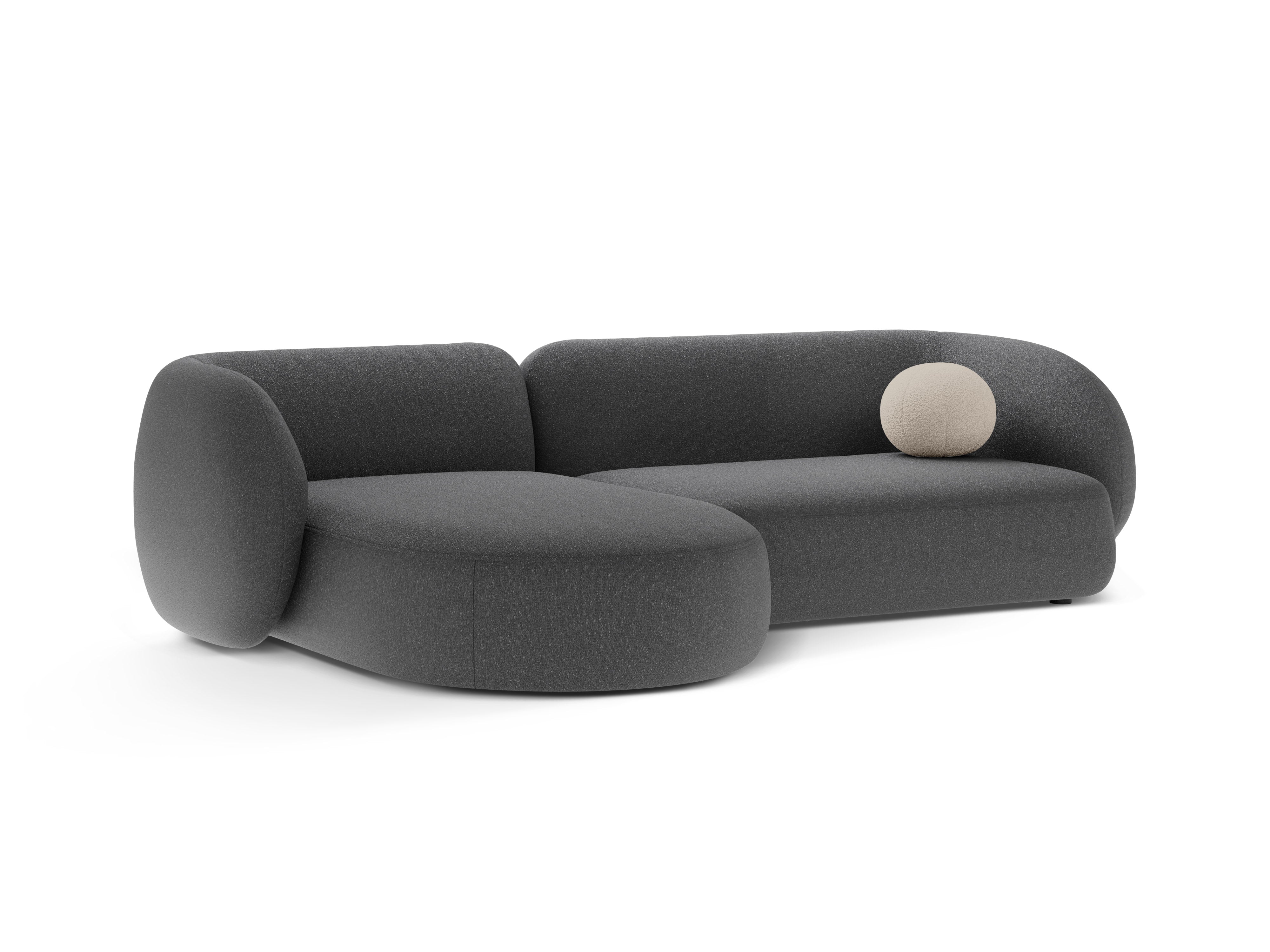 Left-facing 3-seater sofa KATE dark gray mélange