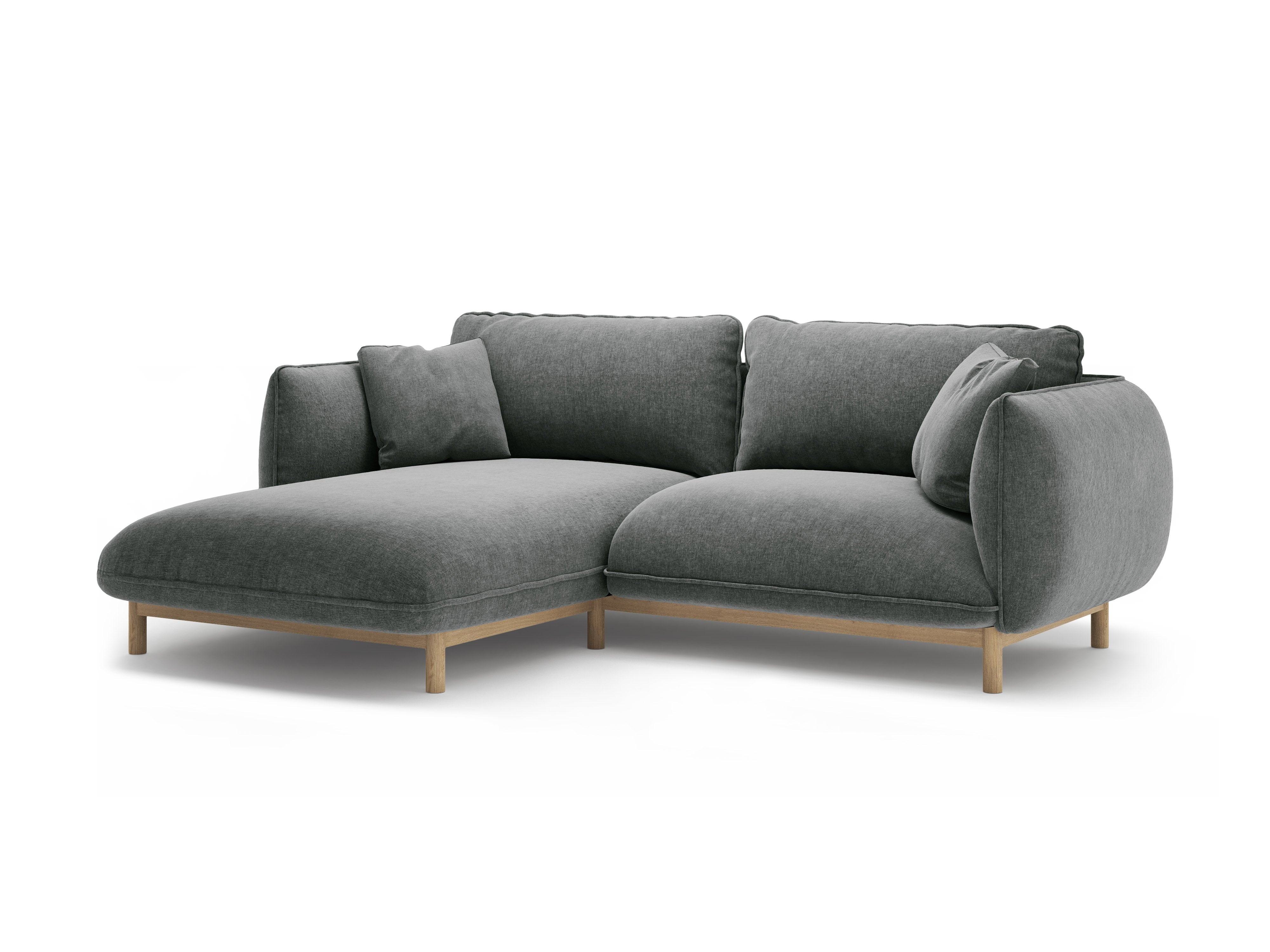 Left-sided corner sofa ADA dark gray chenille