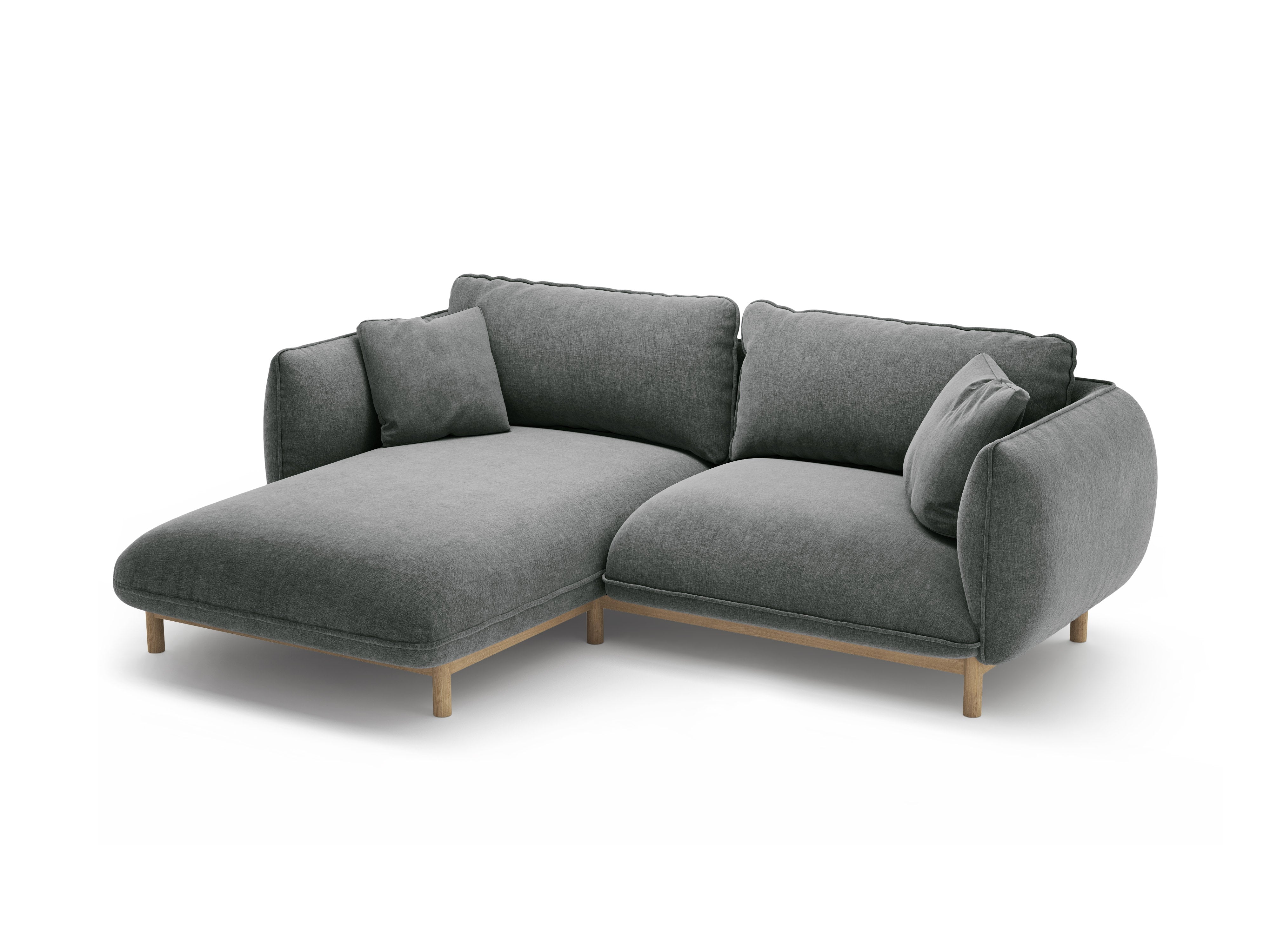 Left-sided corner sofa ADA dark gray chenille