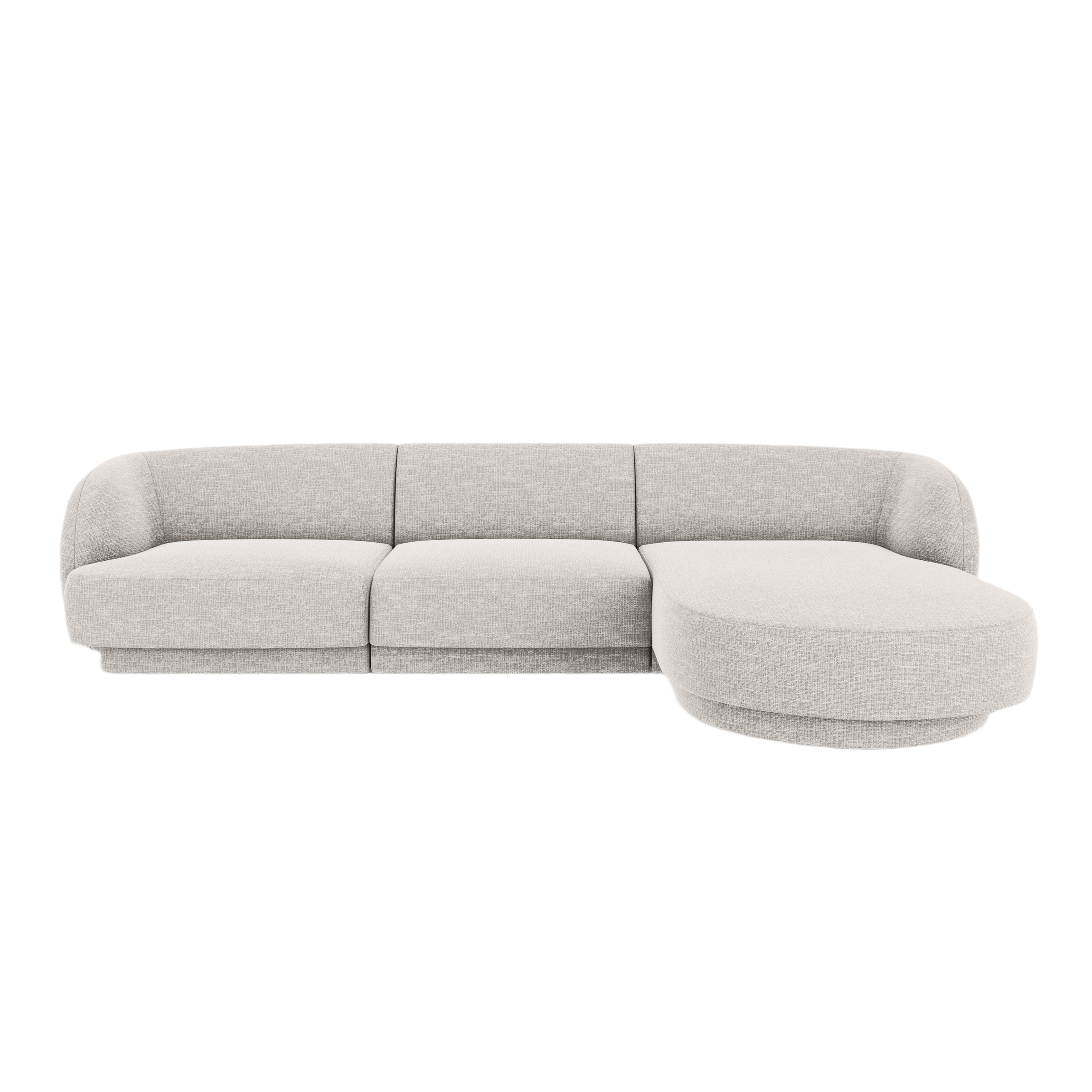 4-seater right-facing corner sofa MILEY gray chenille