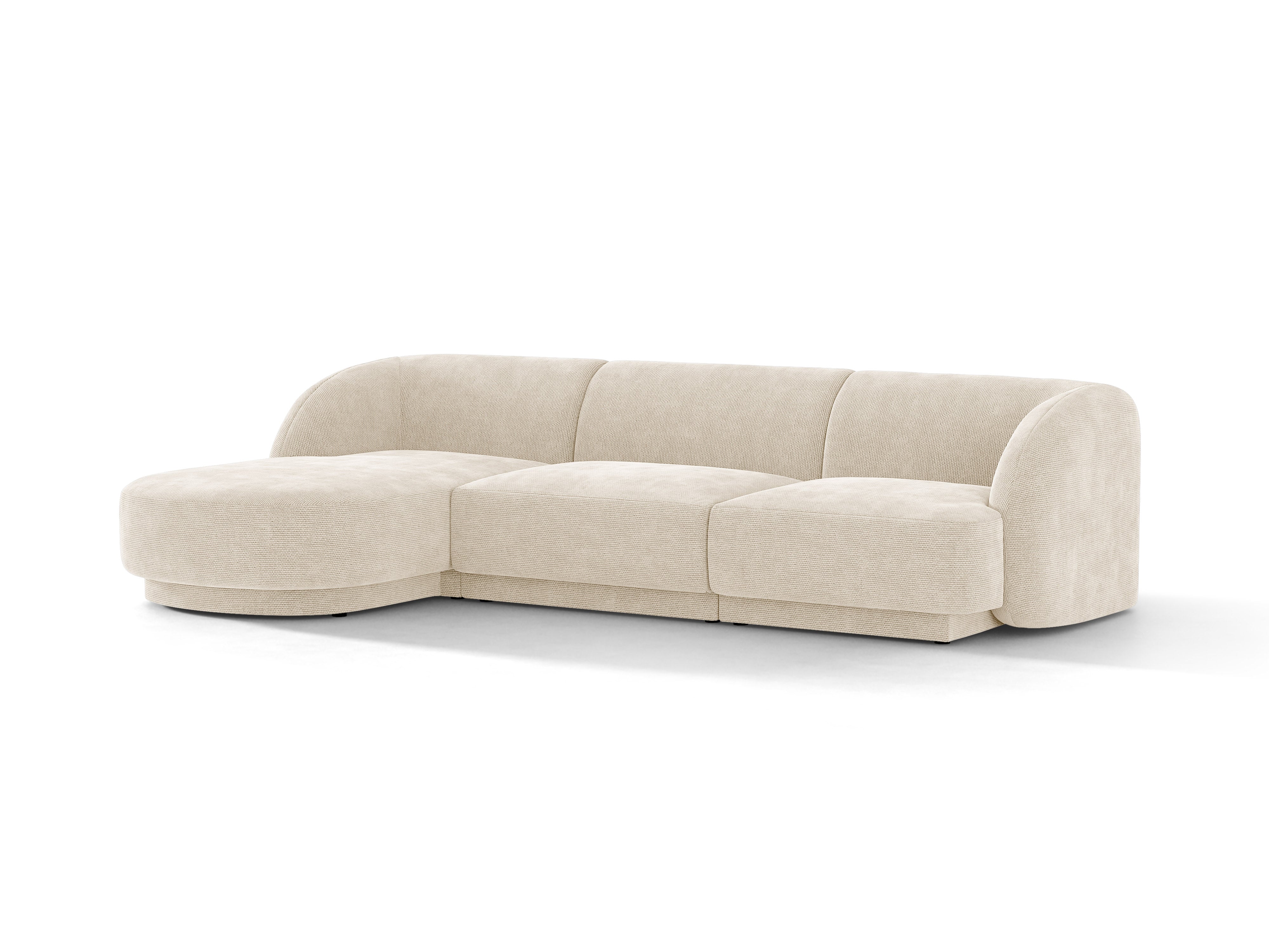 Narożnik 4-osobowy lewostronny MILEY kość słoniowa szenil – sofa narożna