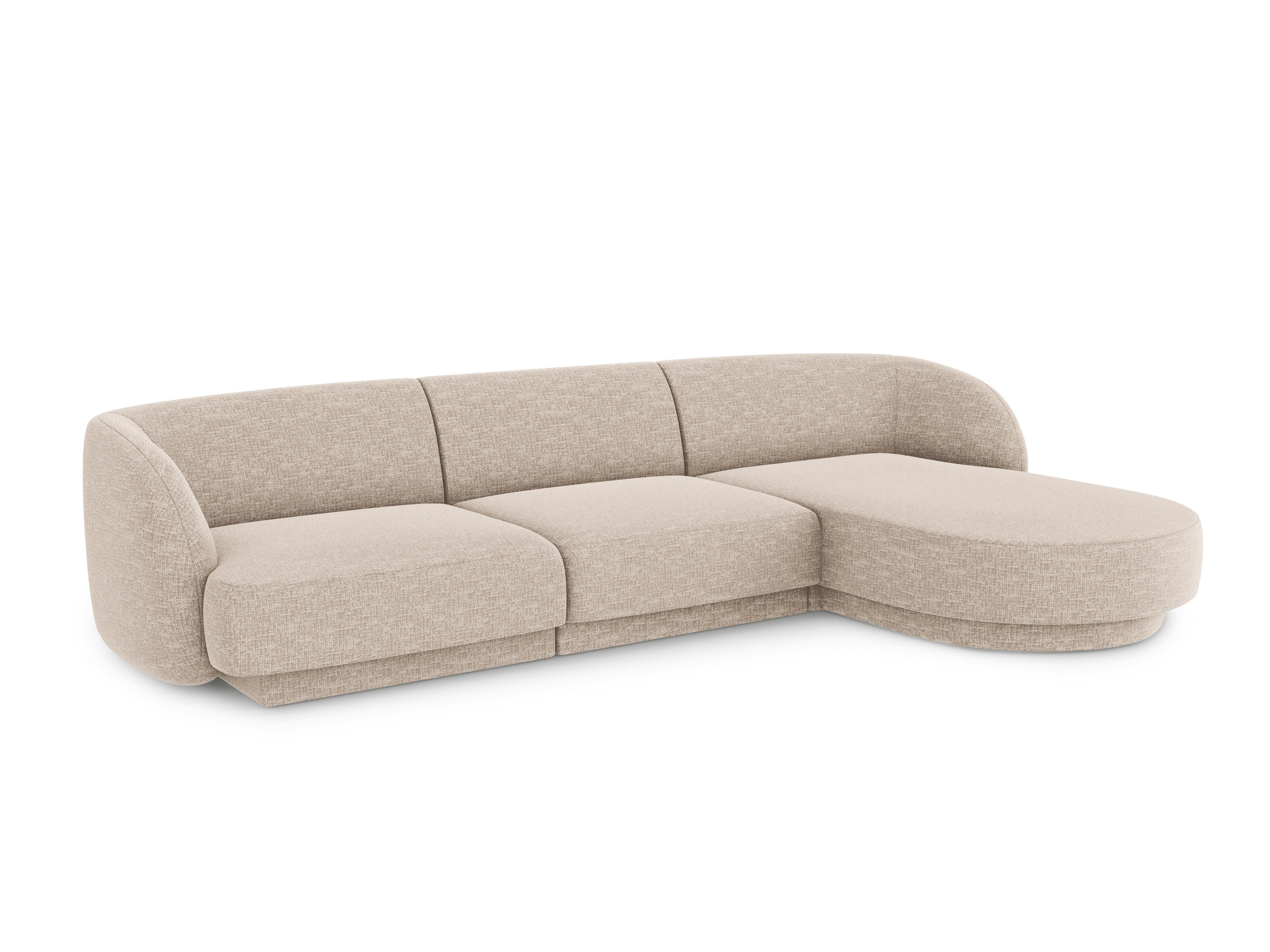 4-seater right-facing corner sofa MILEY beige chenille