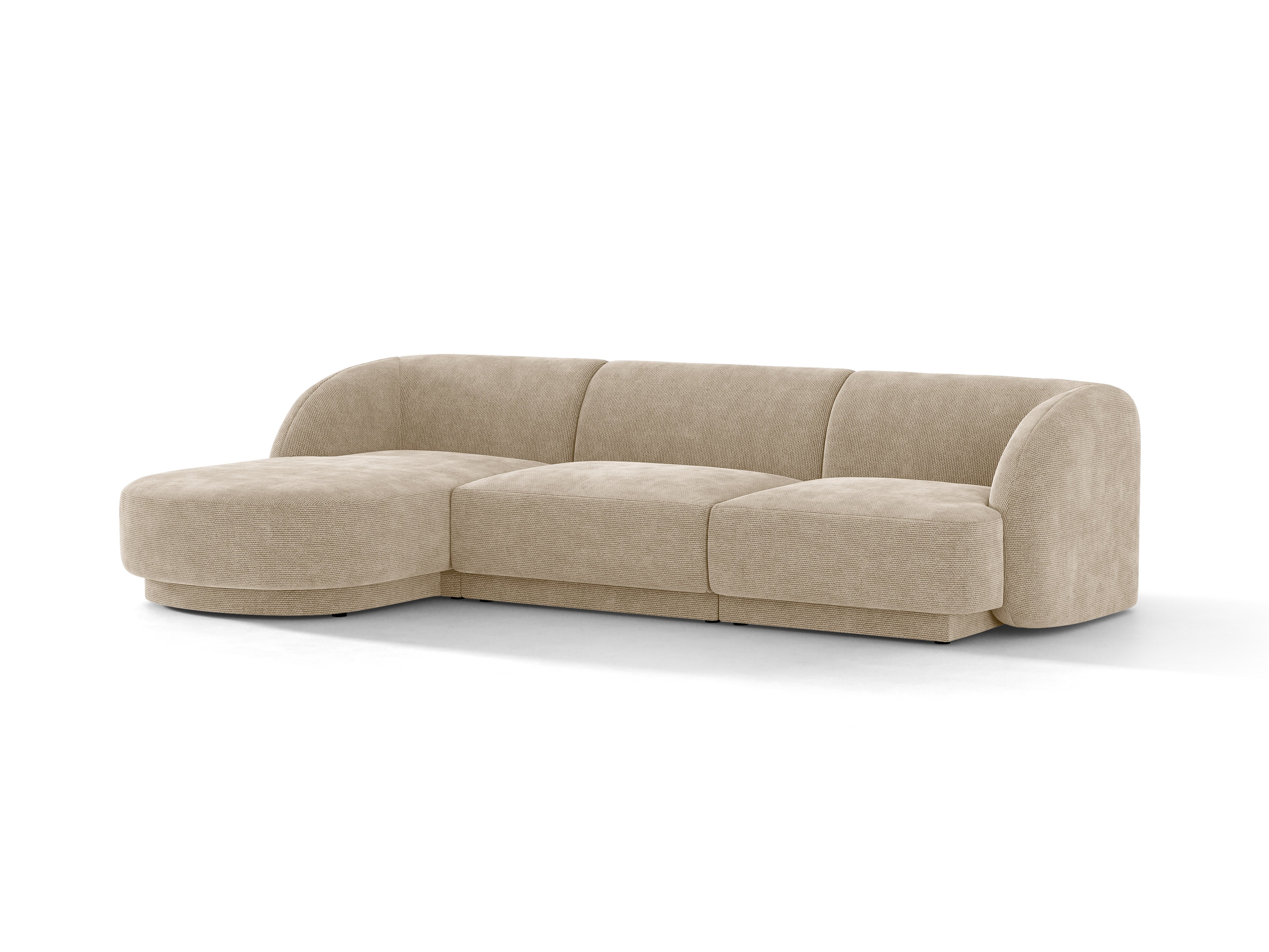 Narożnik 4-osobowy lewostronny MILEY beżowy szenil – sofa narożna