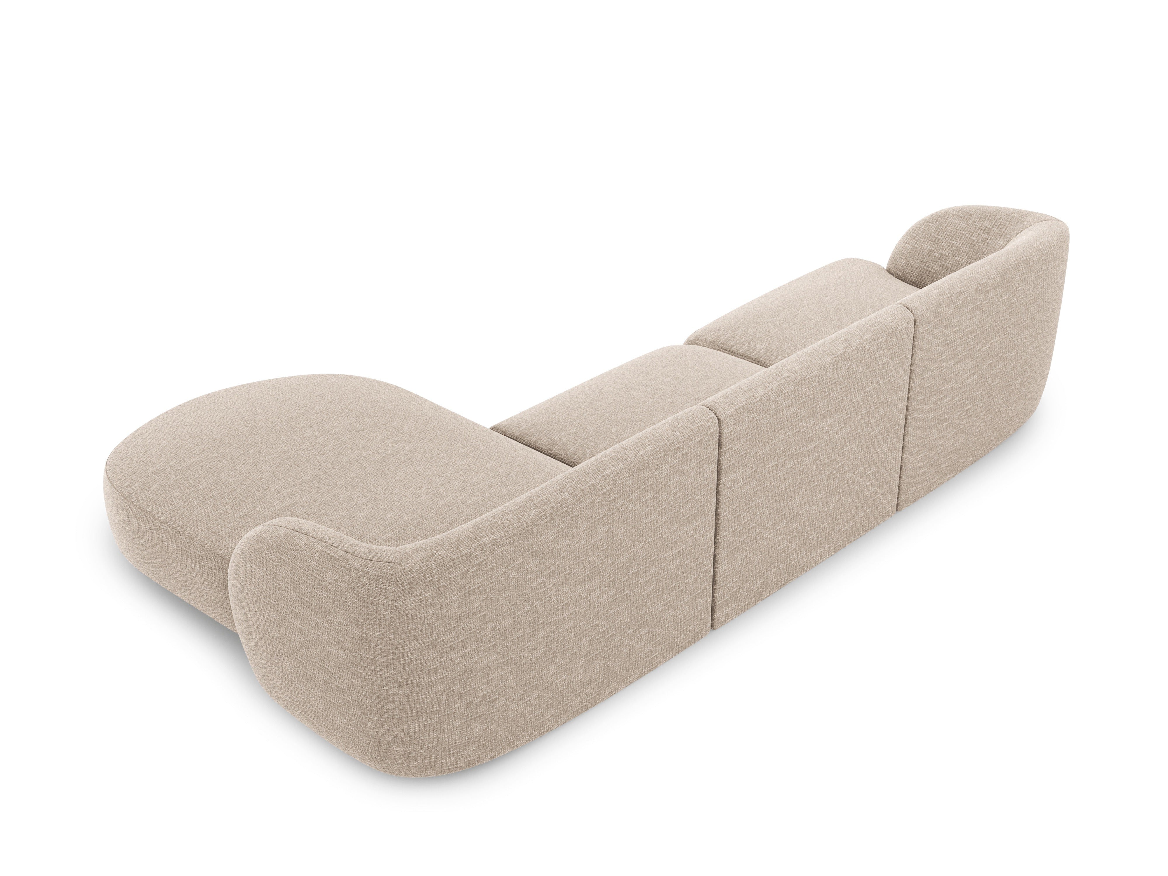 4-seater right-facing corner sofa MILEY beige chenille