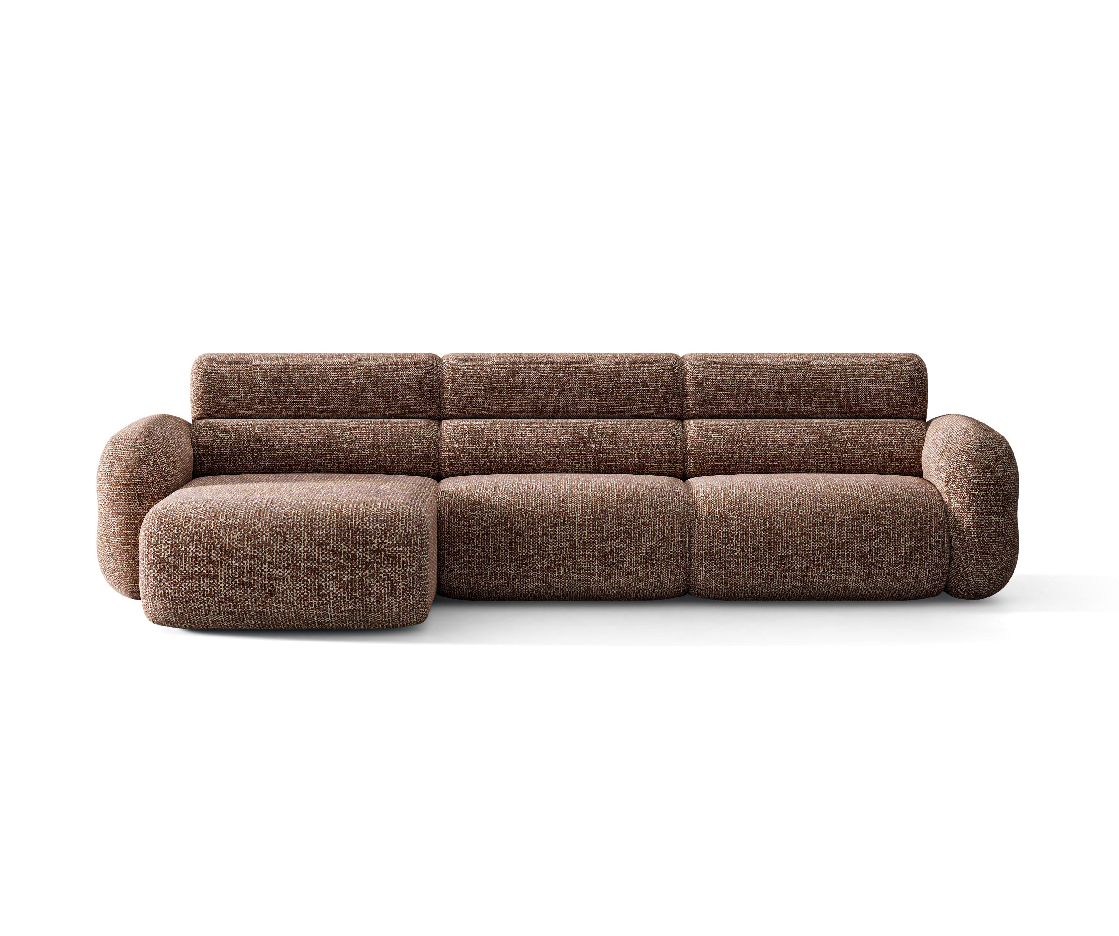 Left-facing NEO corner sofa in brown mélange