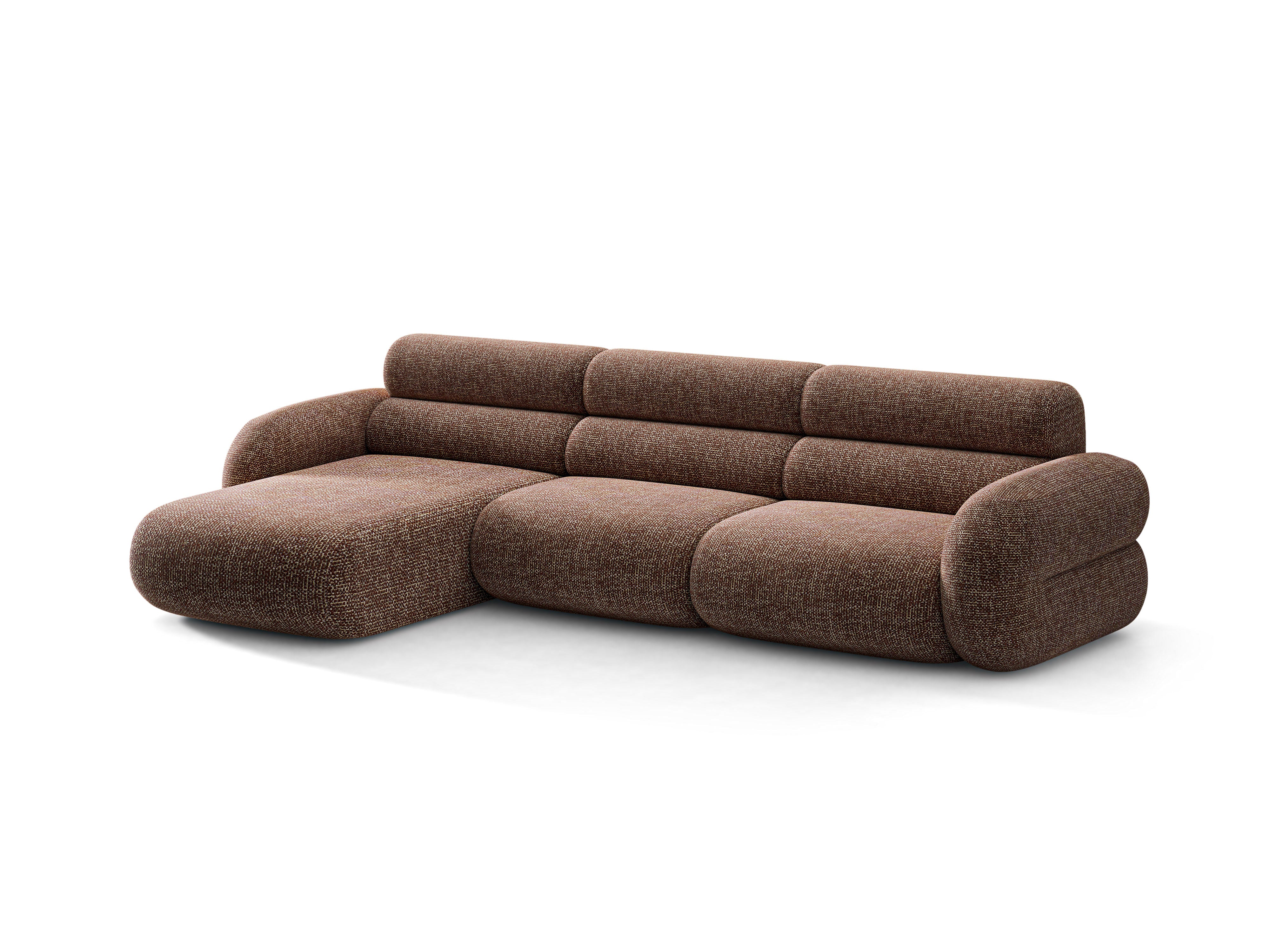 Left-facing NEO corner sofa in brown mélange