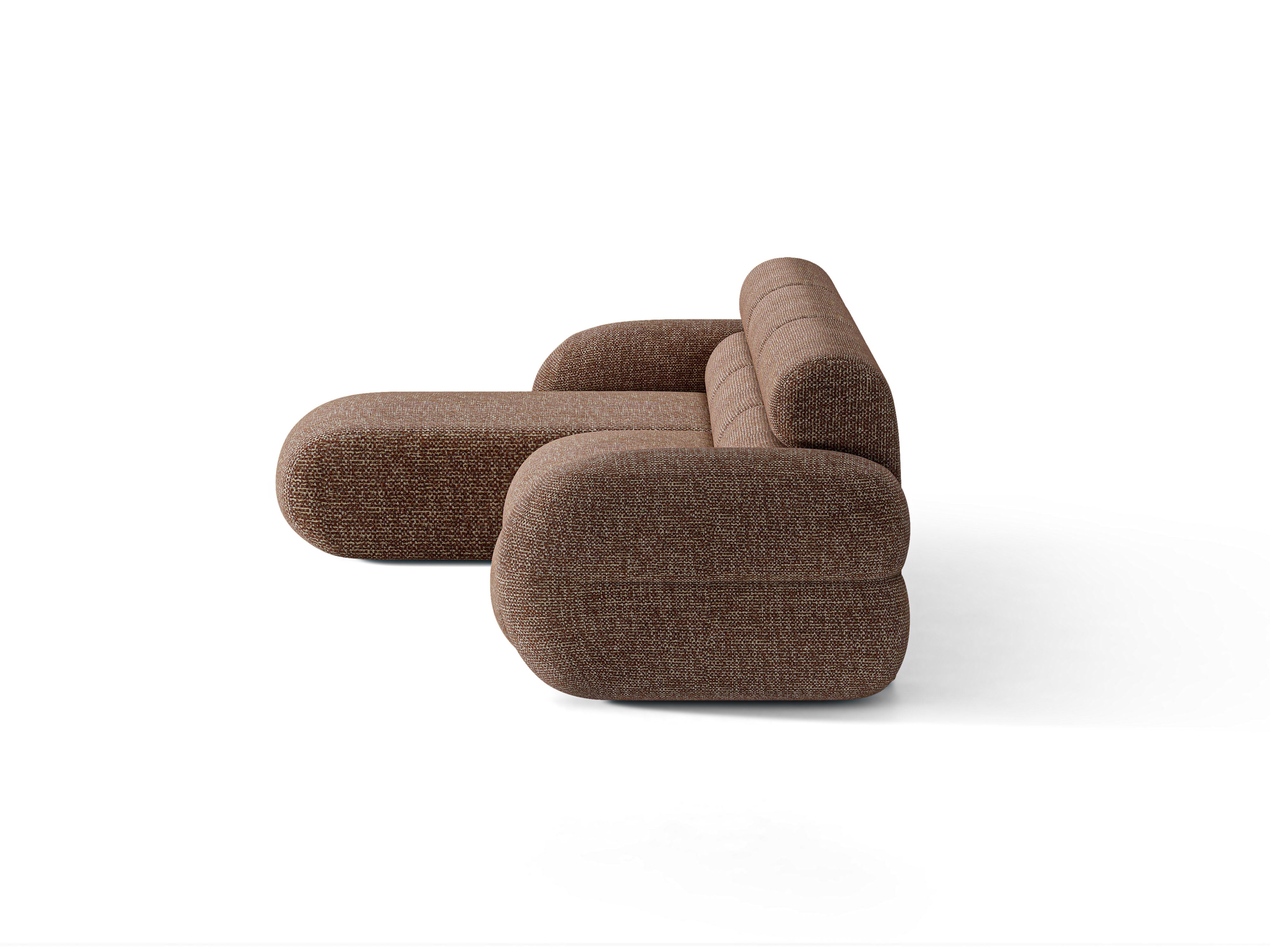 Left-facing NEO corner sofa in brown mélange