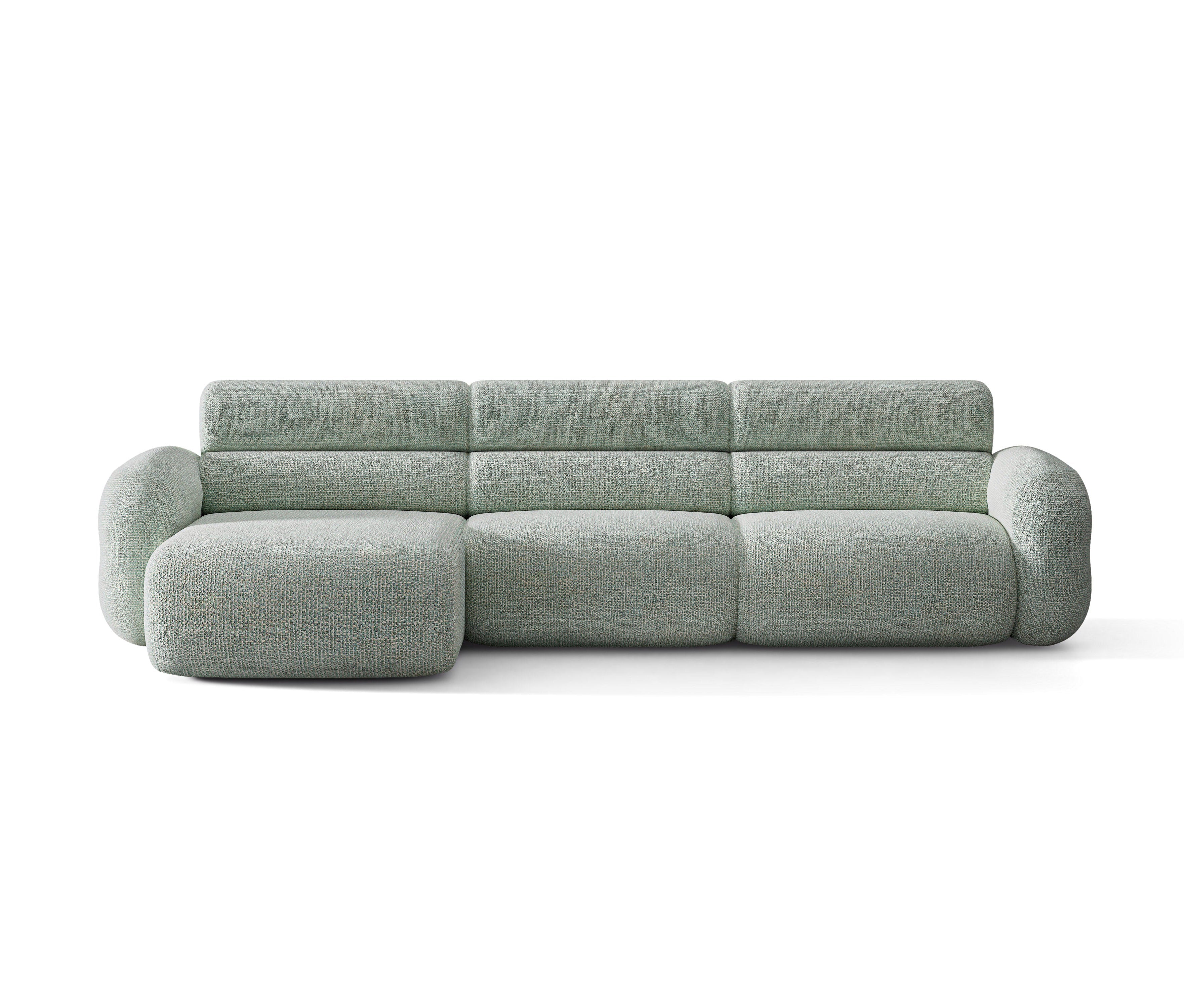 Left-facing NEO corner sofa in blue mélange