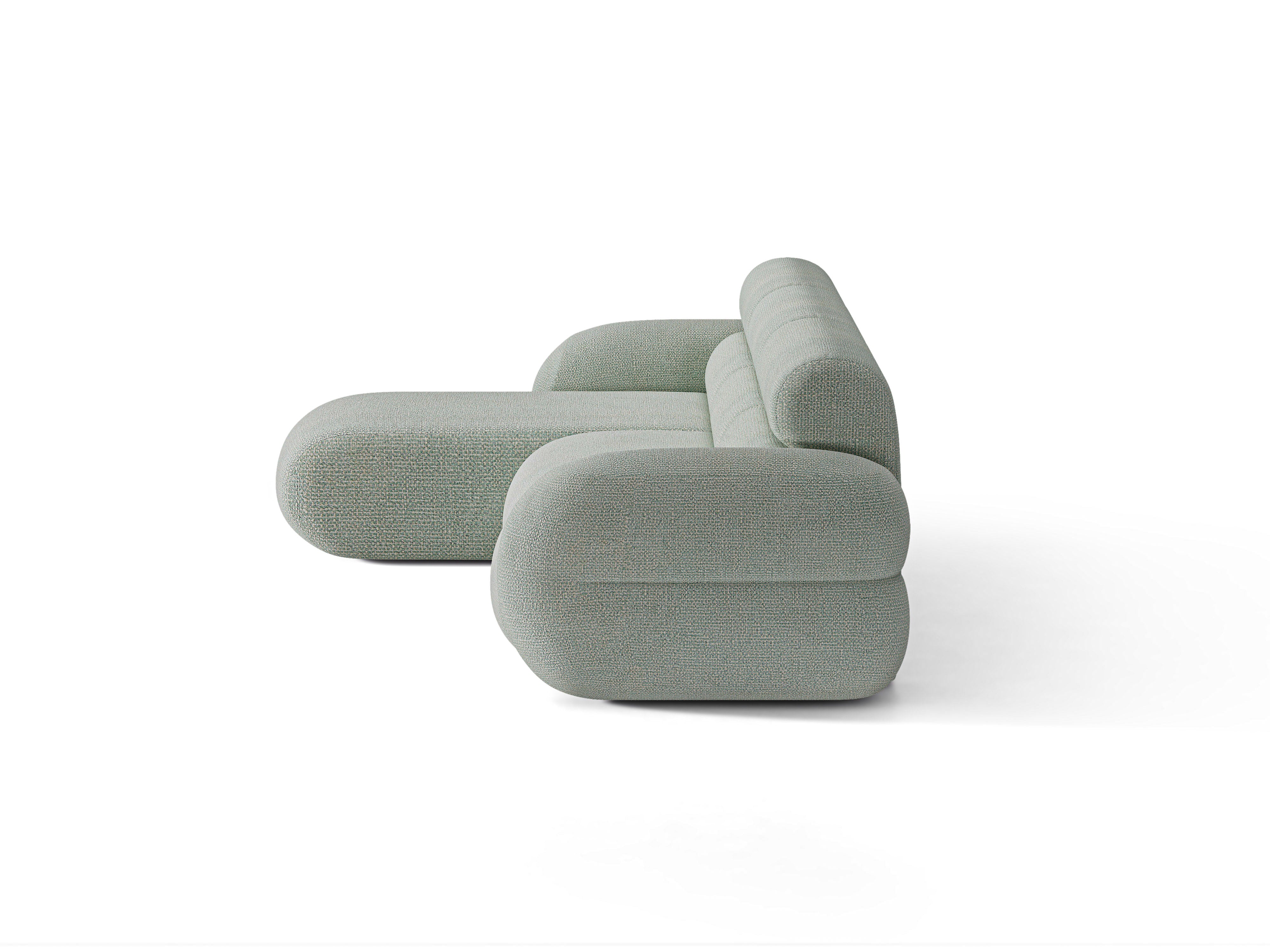 Left-facing NEO corner sofa in blue mélange