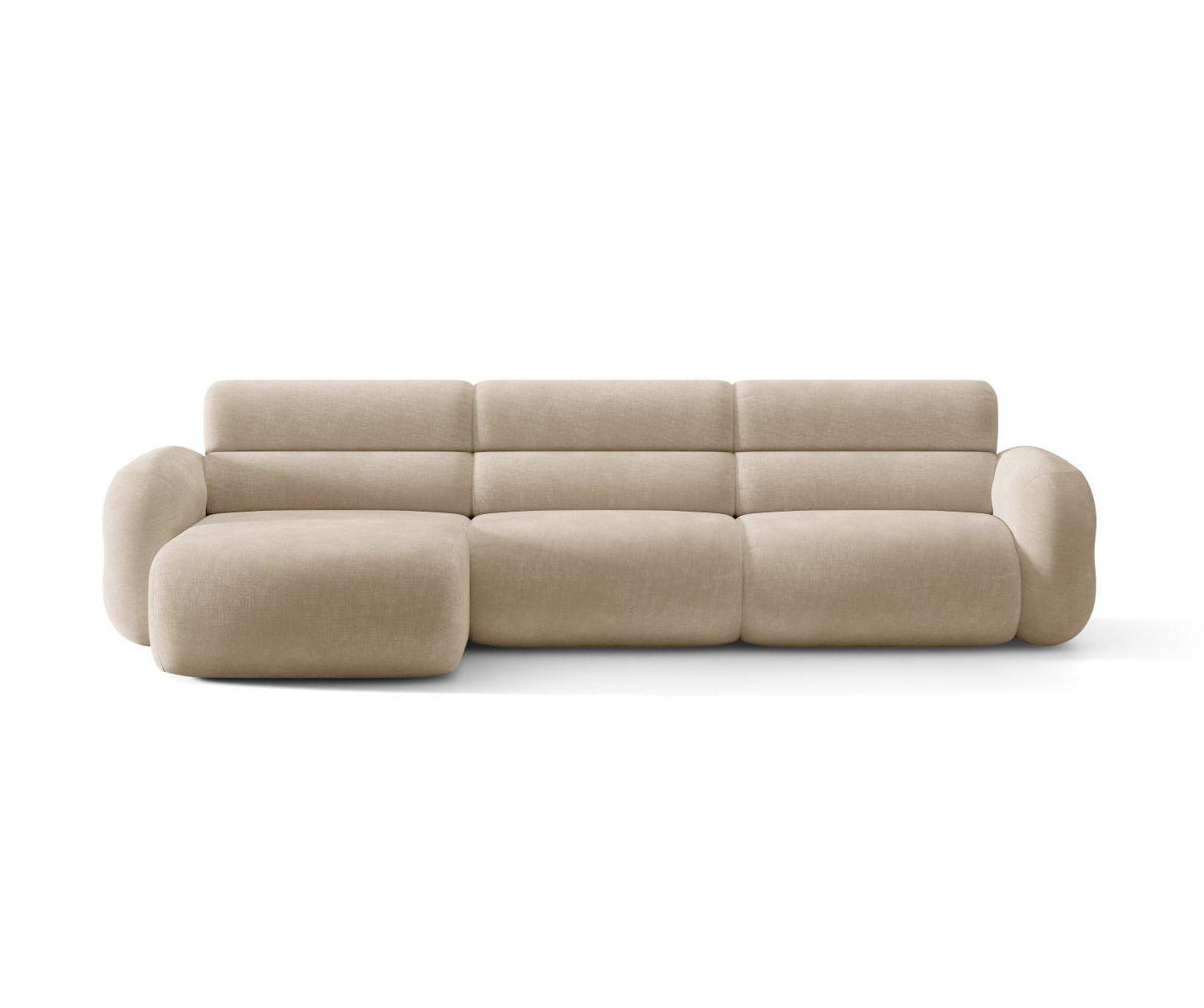 Left-facing NEO corner sofa in beige chenille