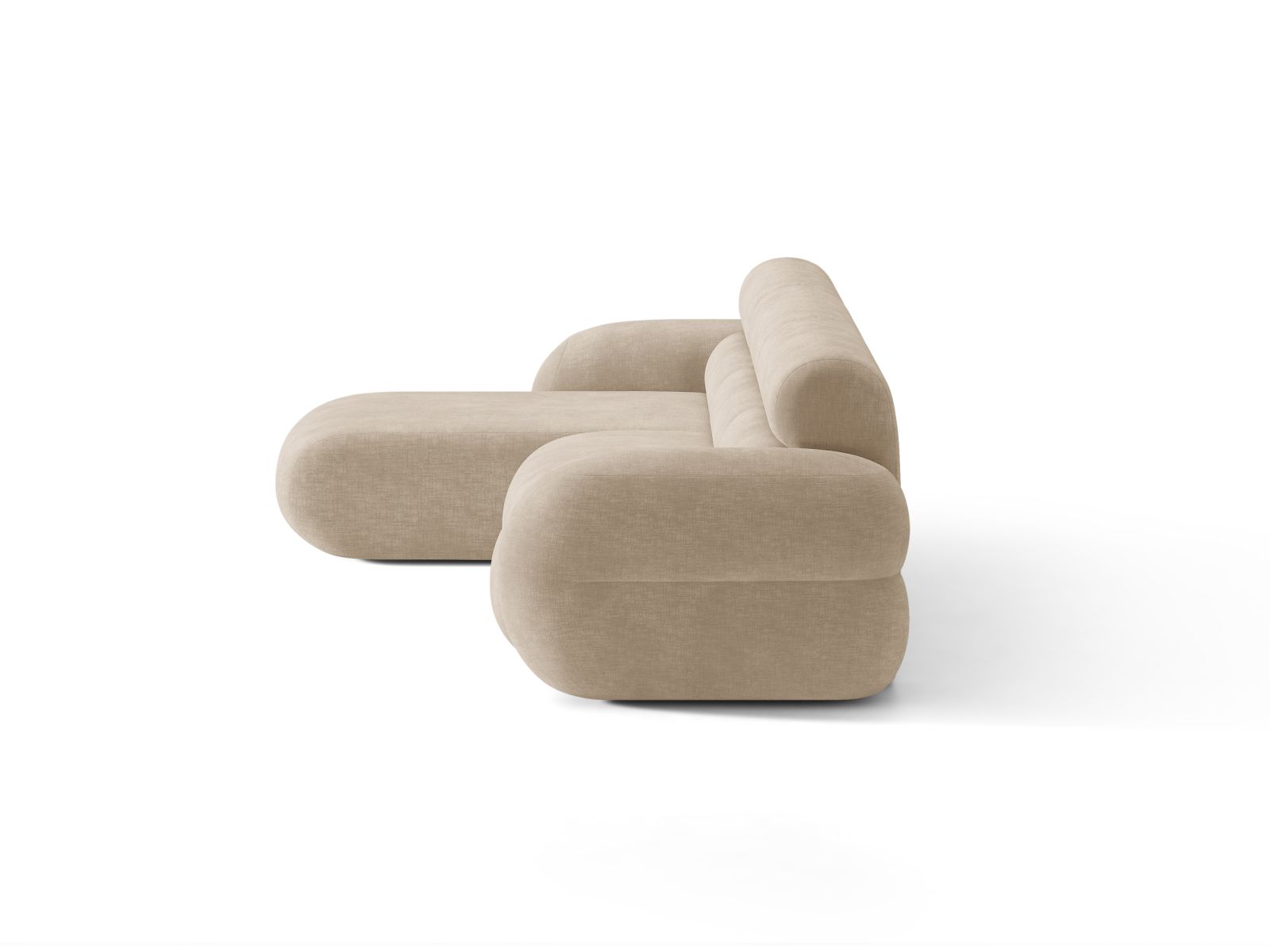 Left-facing NEO corner sofa in beige chenille