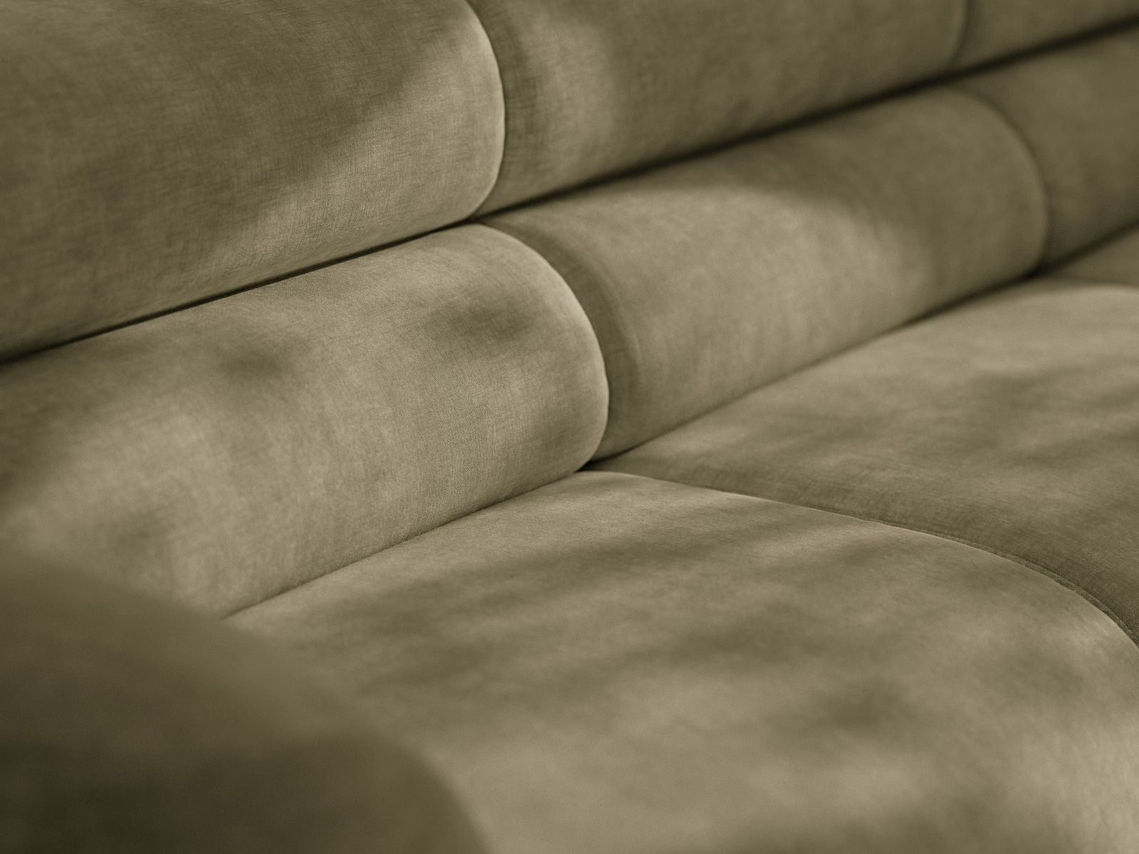 Left-facing NEO corner sofa in olive chenille