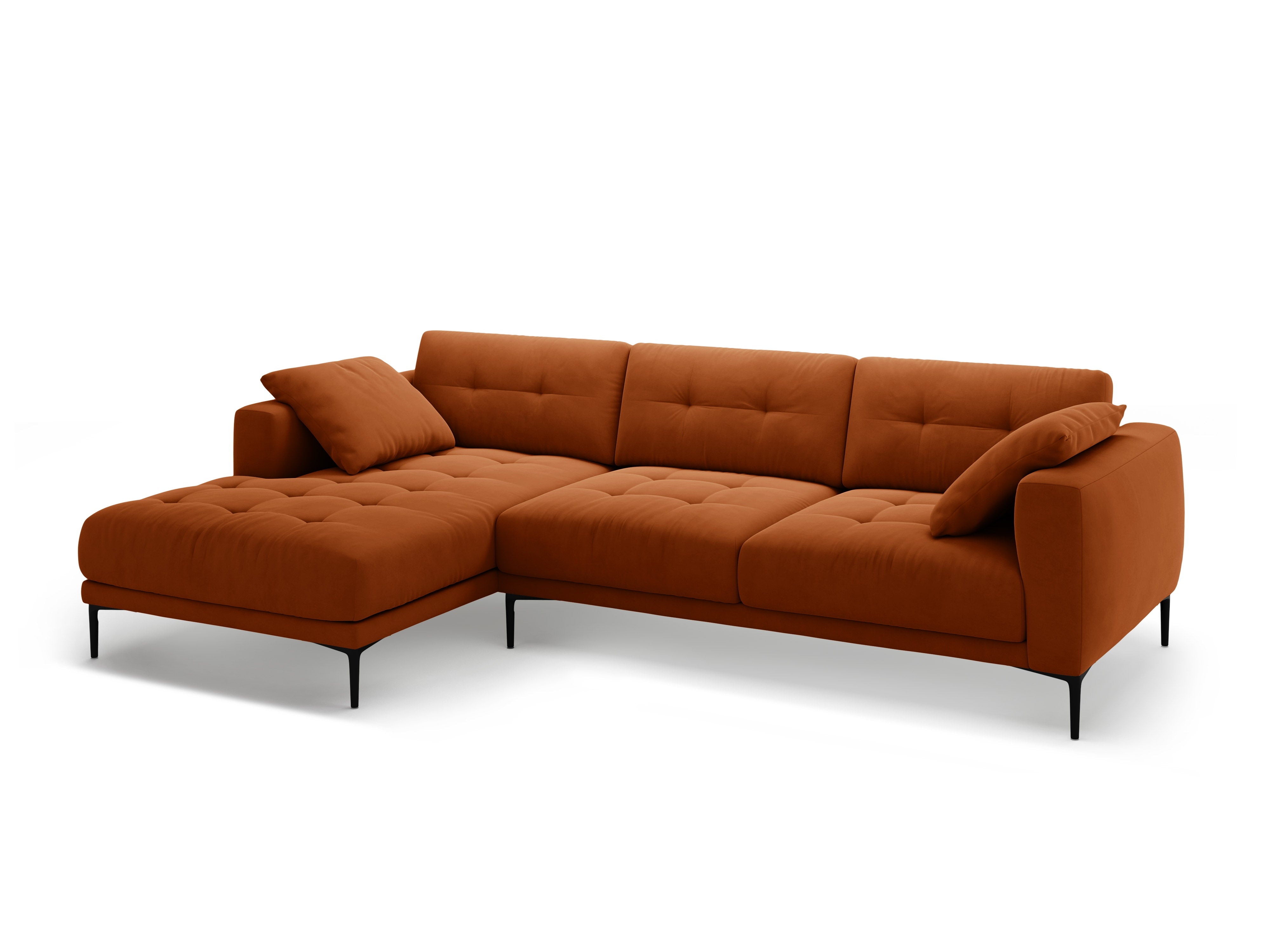 Samt-Ecksofa links BEMY terracotta
