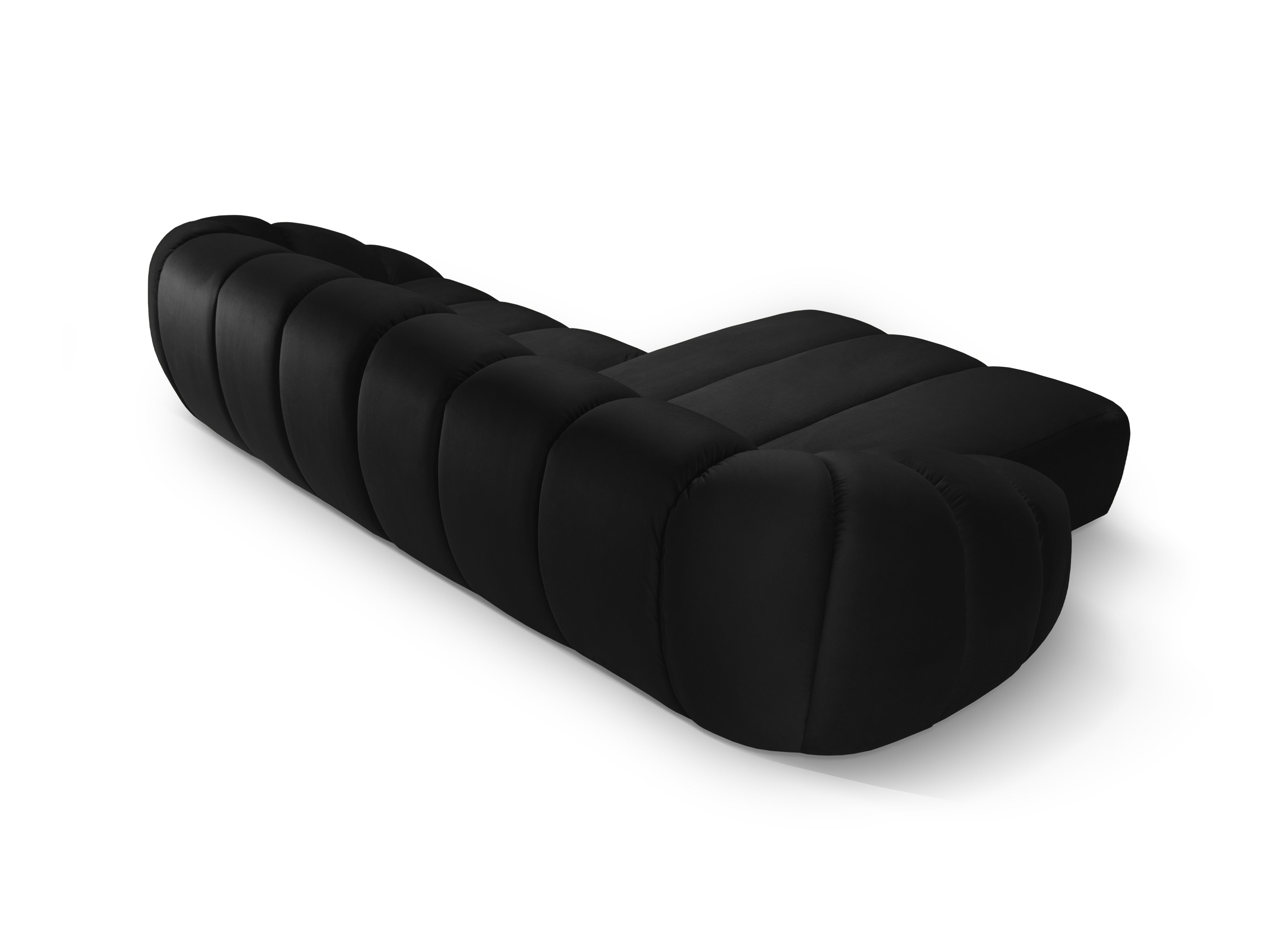 Velvet Left Corner Sofa, "Diana", 4 Seats, Black, 334x182x72
Made in Europe