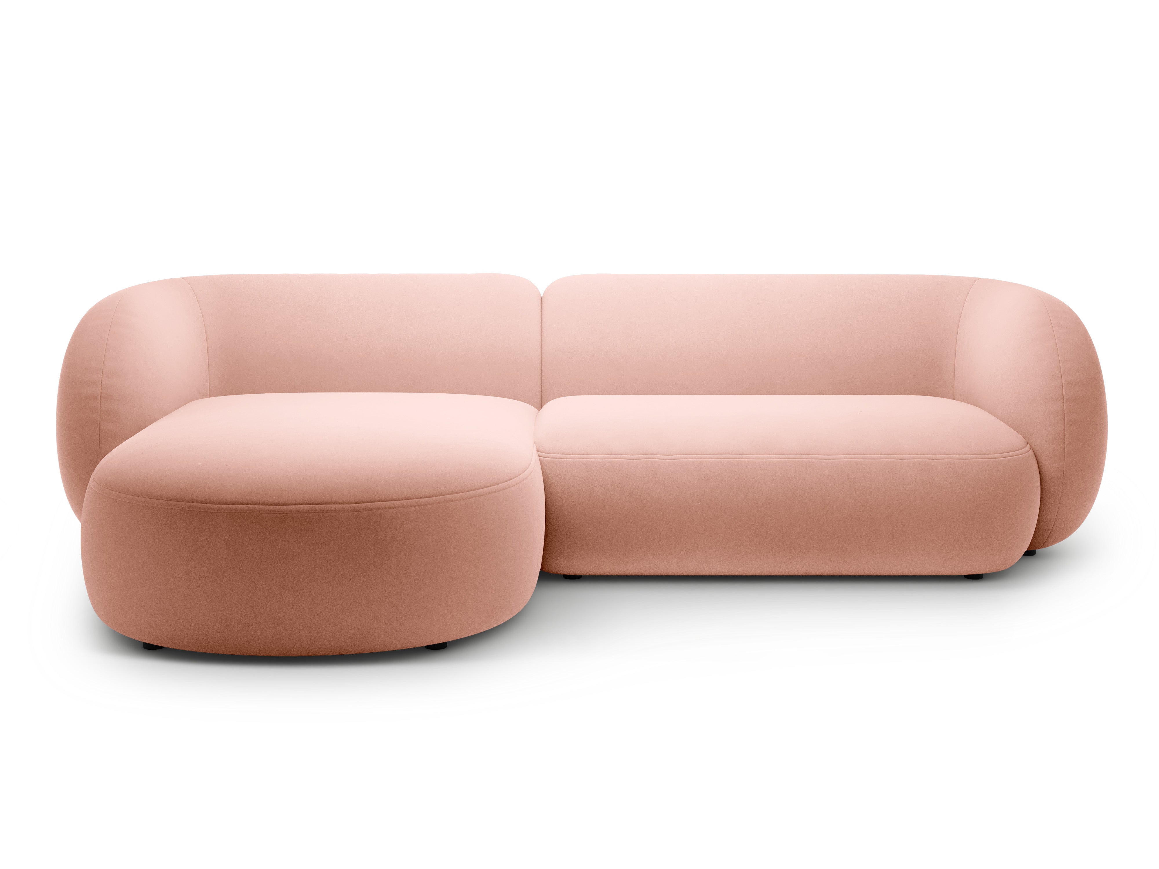 Left-facing velvet corner sofa for 3 people KATE pink