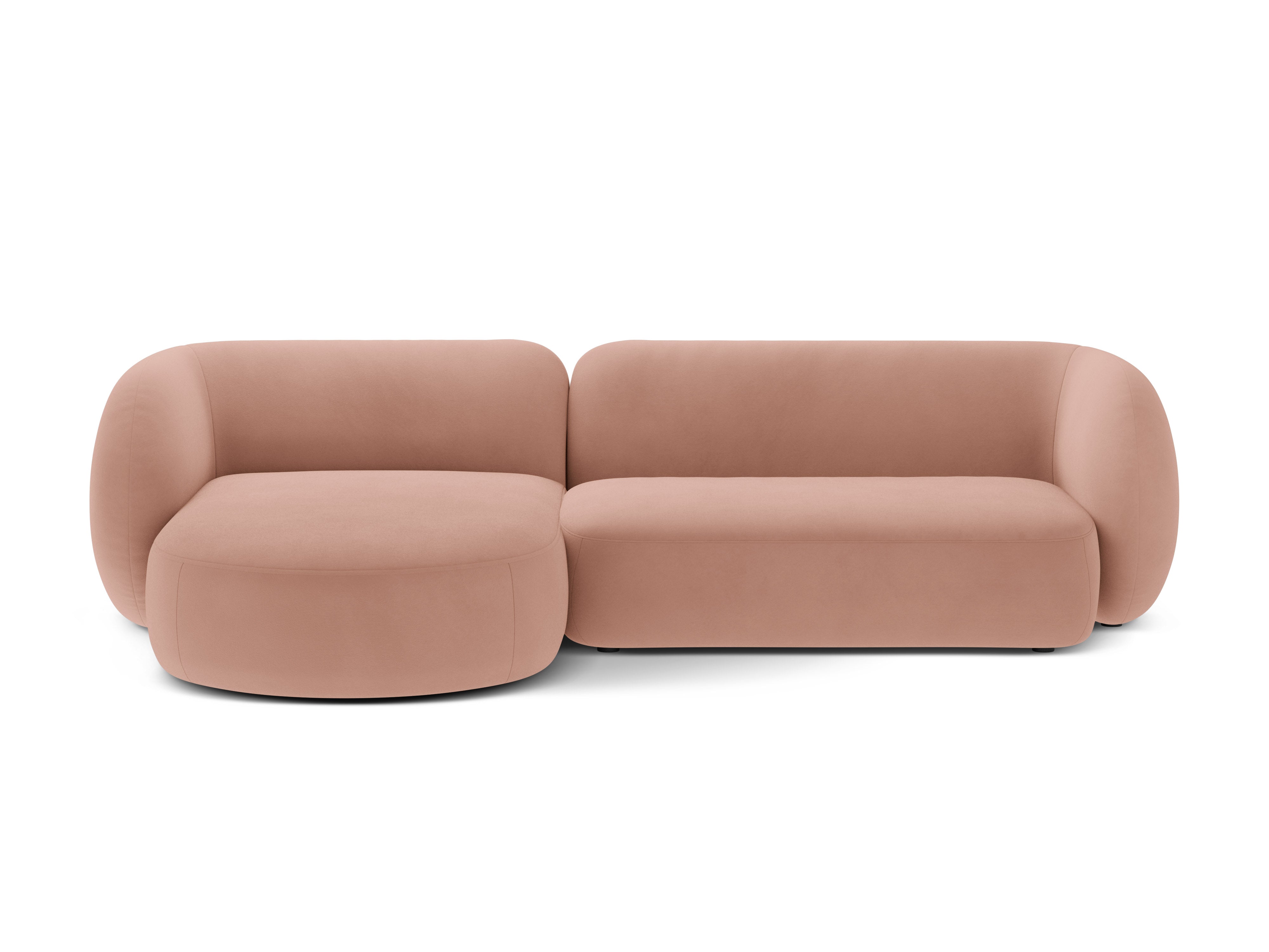 Left-facing velvet corner sofa for 3 people KATE pink