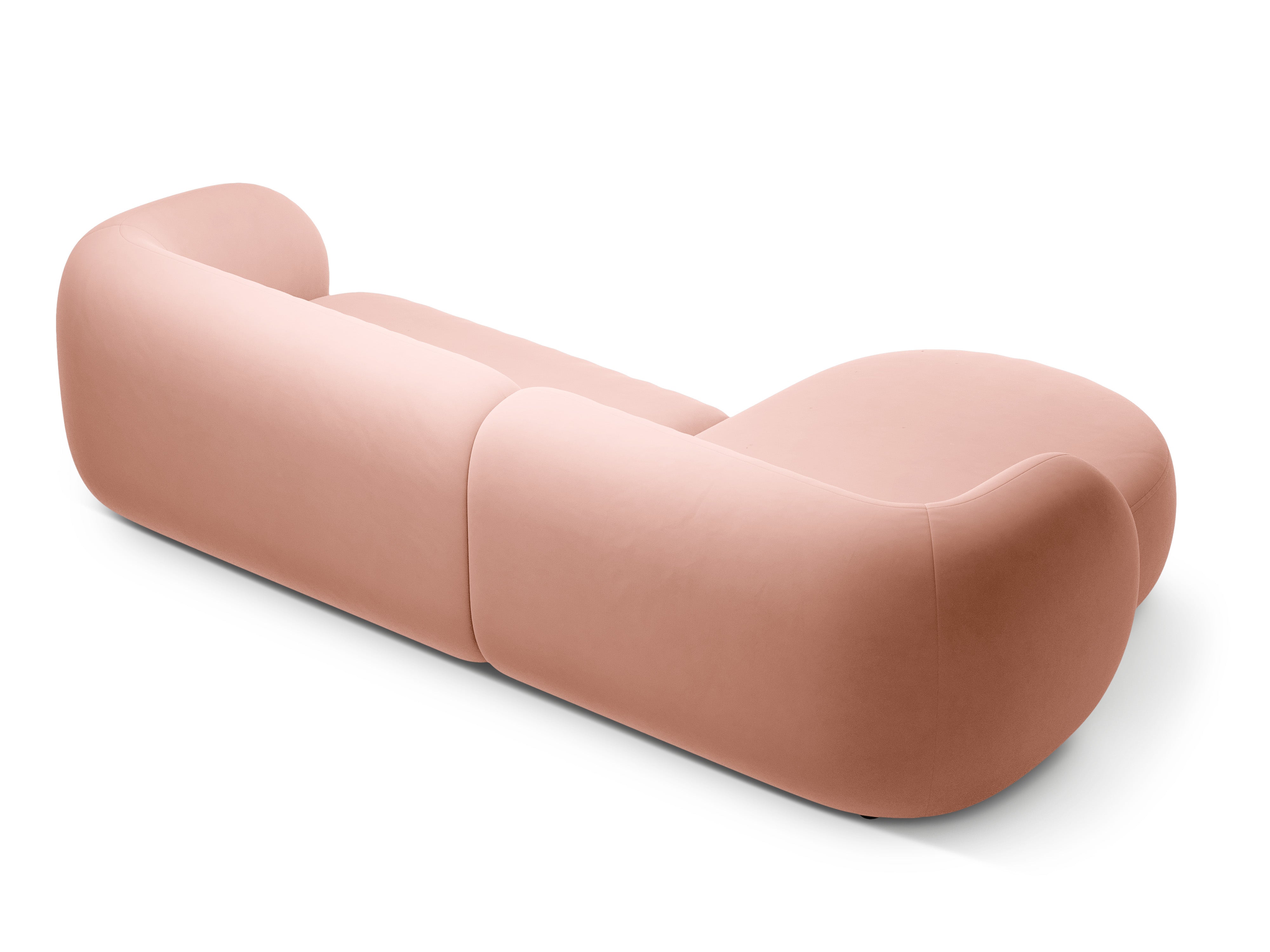 Left-facing velvet corner sofa for 3 people KATE pink