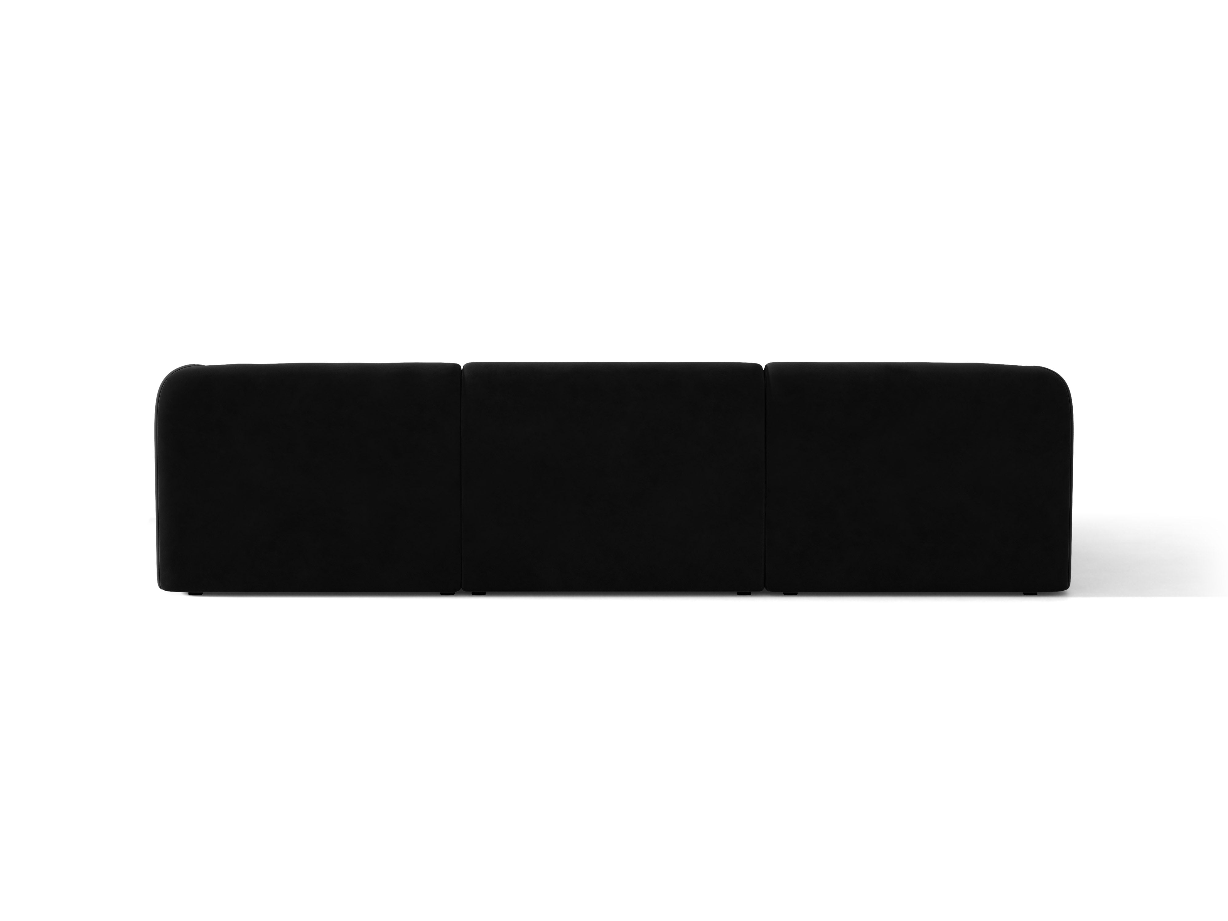 Velvet corner sofa for 4 people, left-sided MILEY black