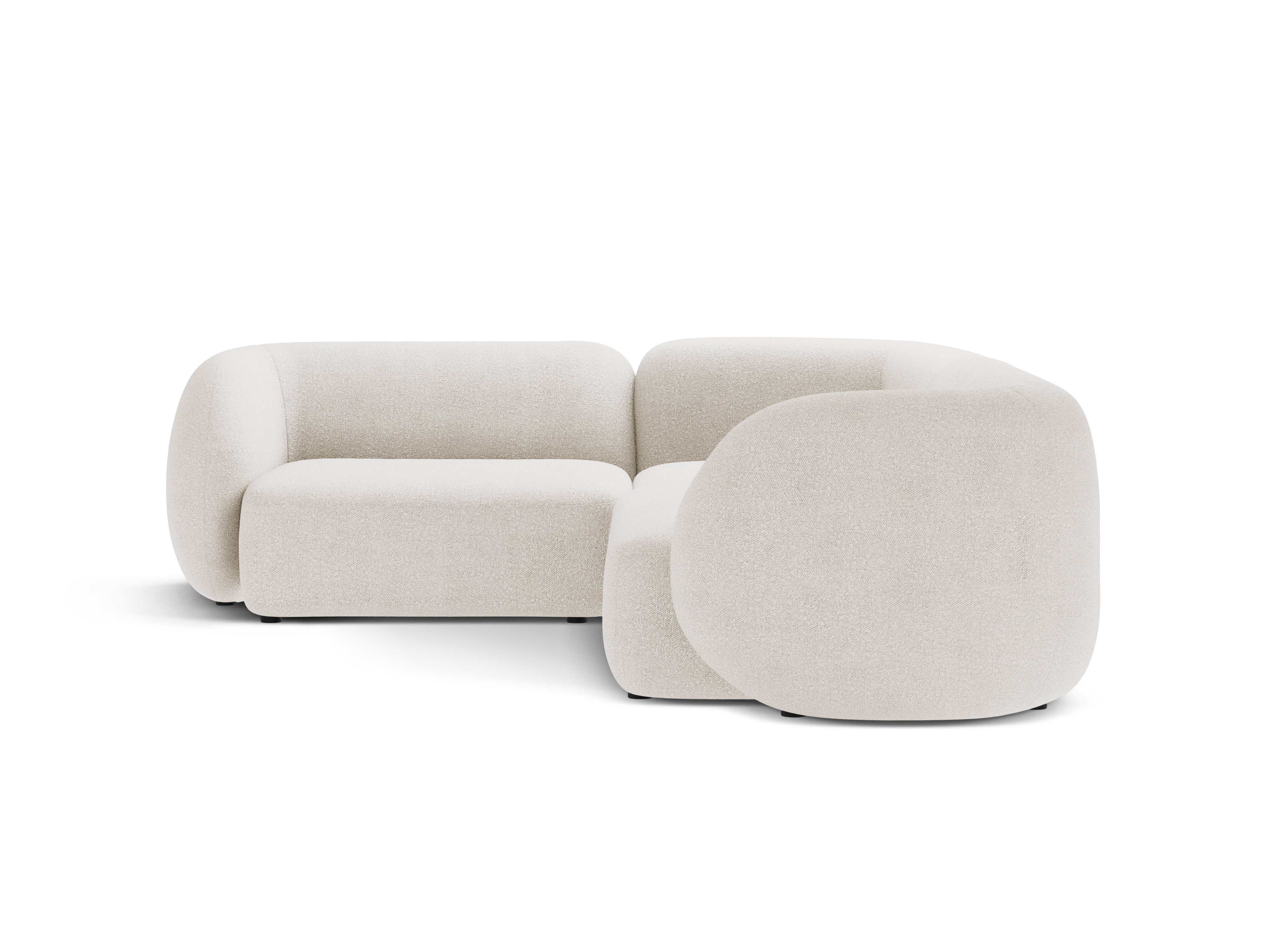 Left-facing 4-seater sofa KATE white boucle