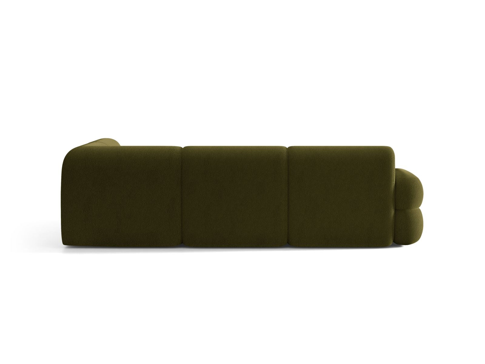 Right-facing L-shaped NEO olive boucle corner sofa